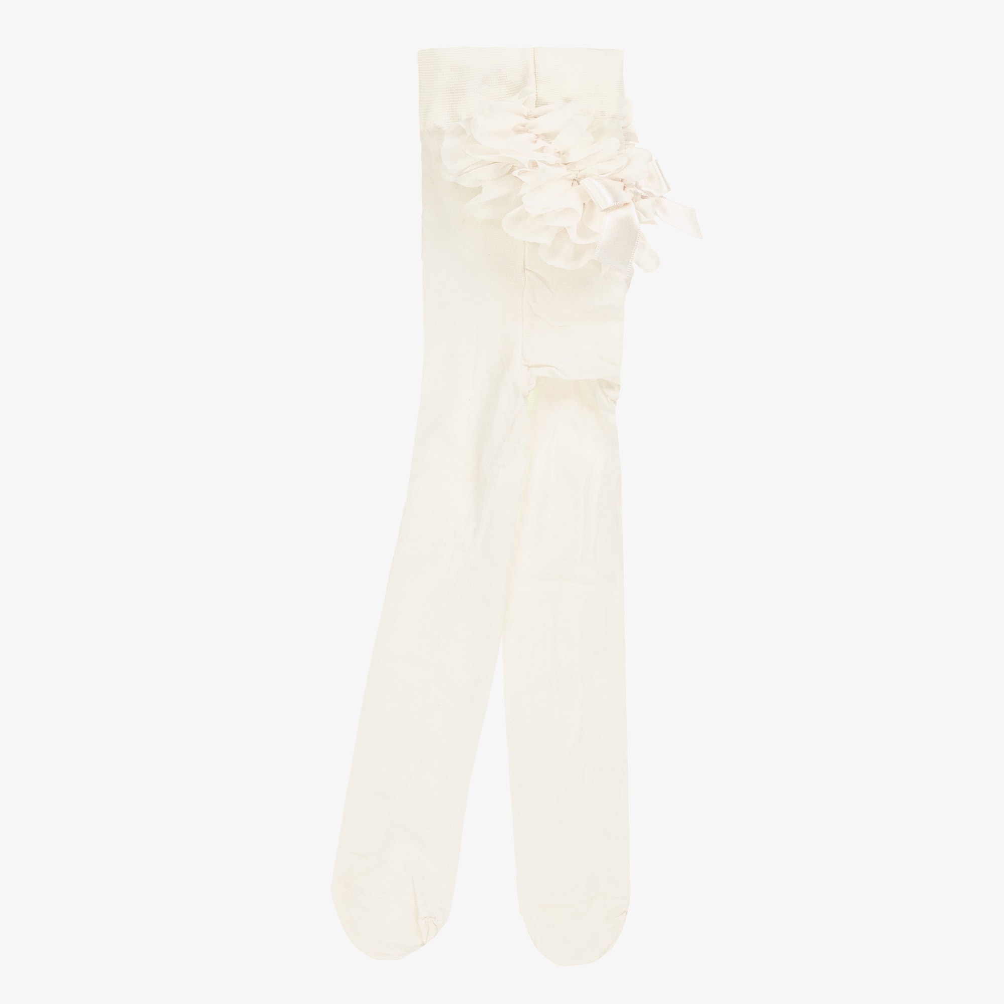 Baby Girls Sheer White Ruffle Tights - View 4