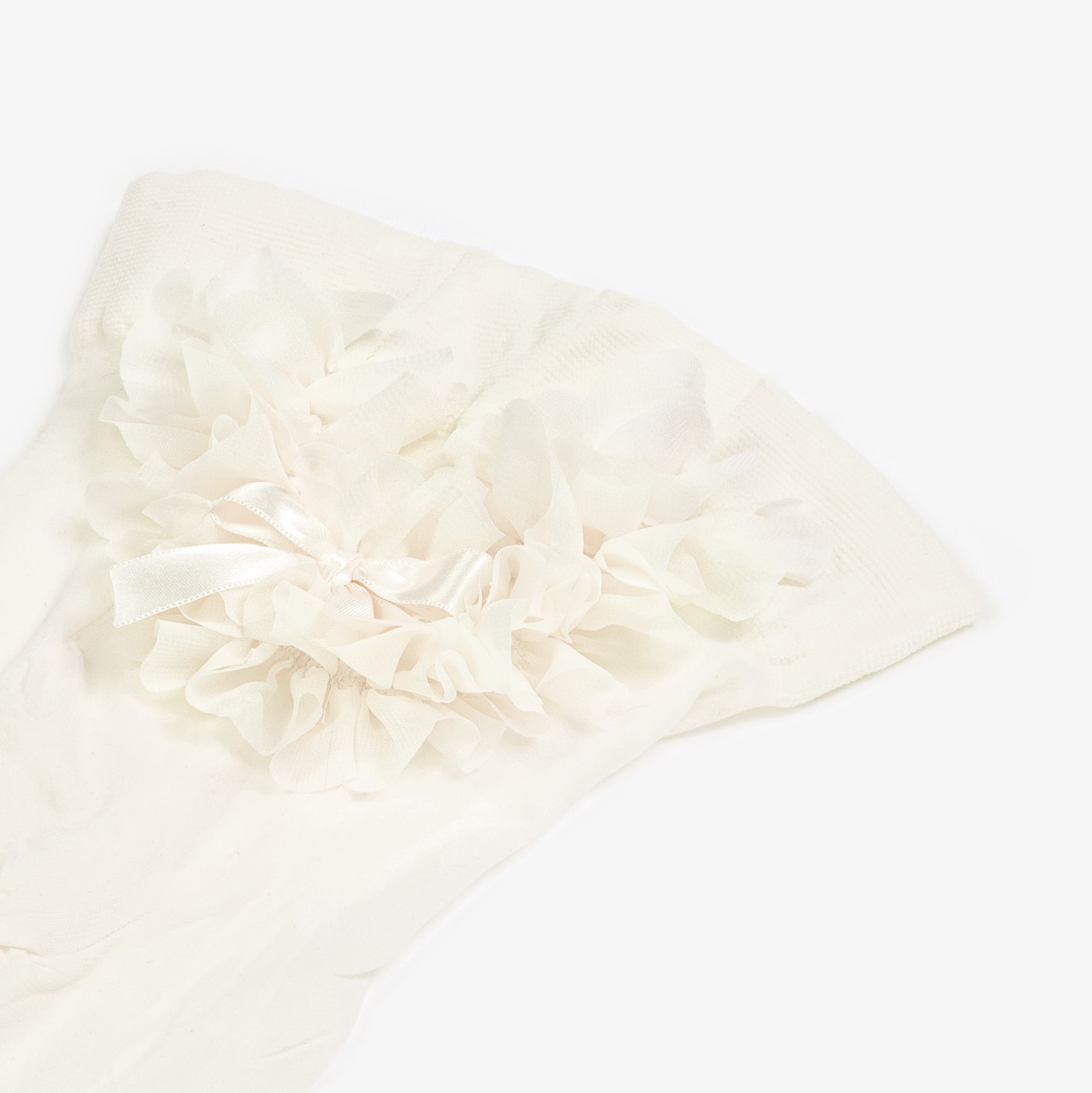 Baby Girls Sheer White Ruffle Tights - View 5