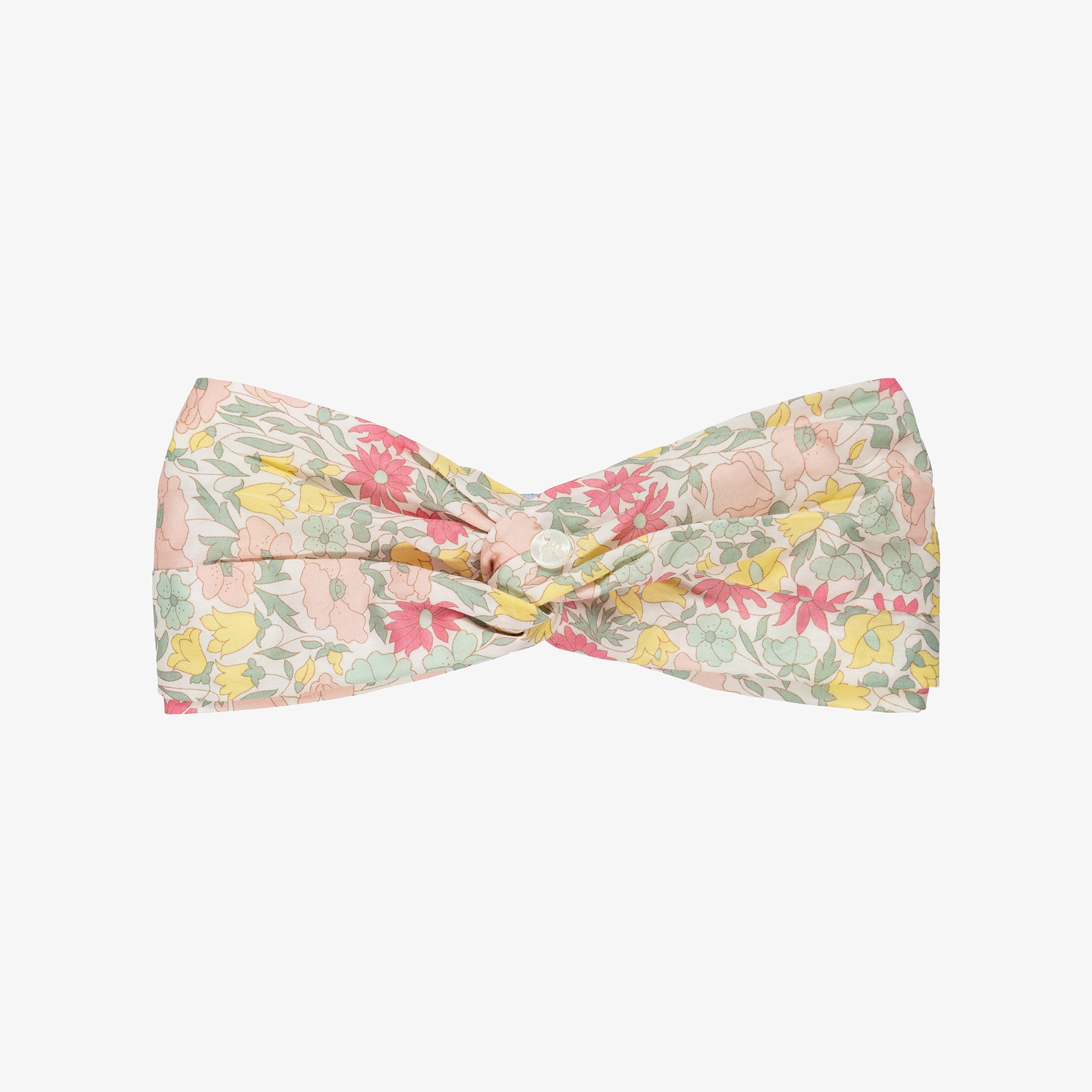 Girls Pink & Yellow Headband with Liberty Print - View 1