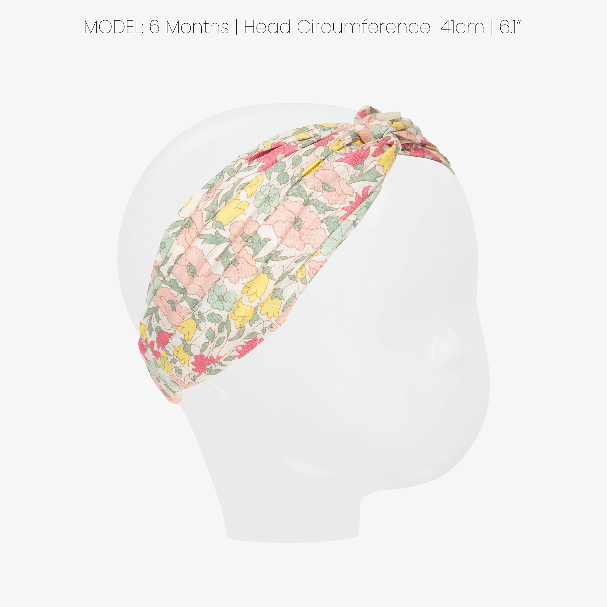 Girls Pink & Yellow Headband with Liberty Print - View 2
