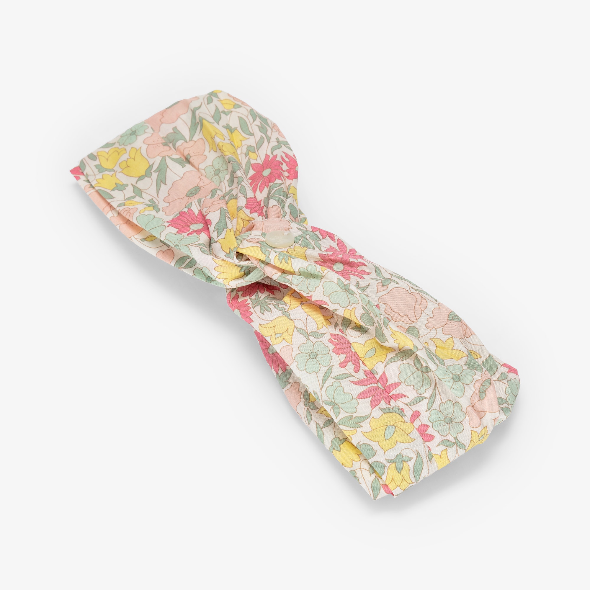 Girls Pink & Yellow Headband with Liberty Print - View 4