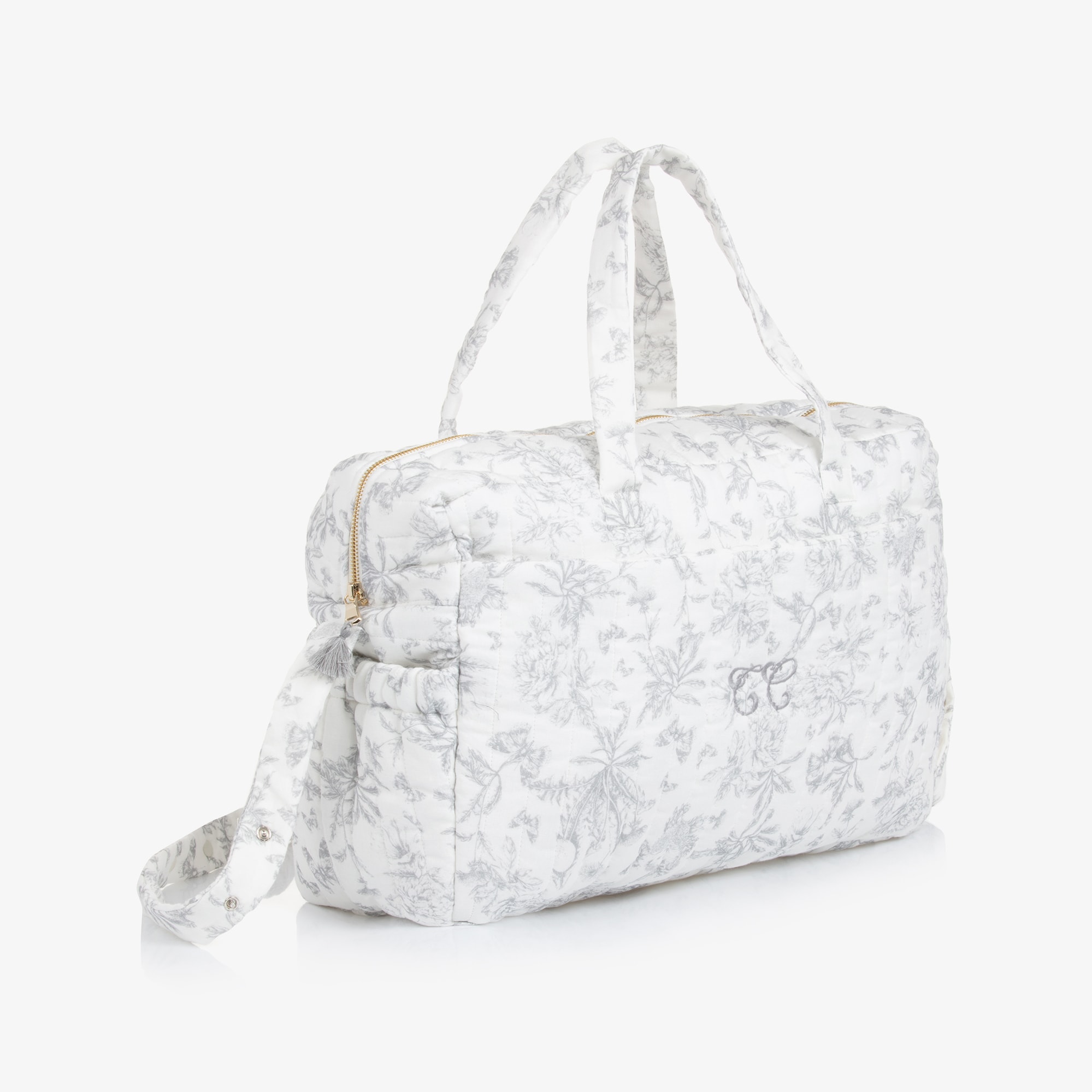 Grey Toile De Jouy Changing Bag (41cm) - View 3