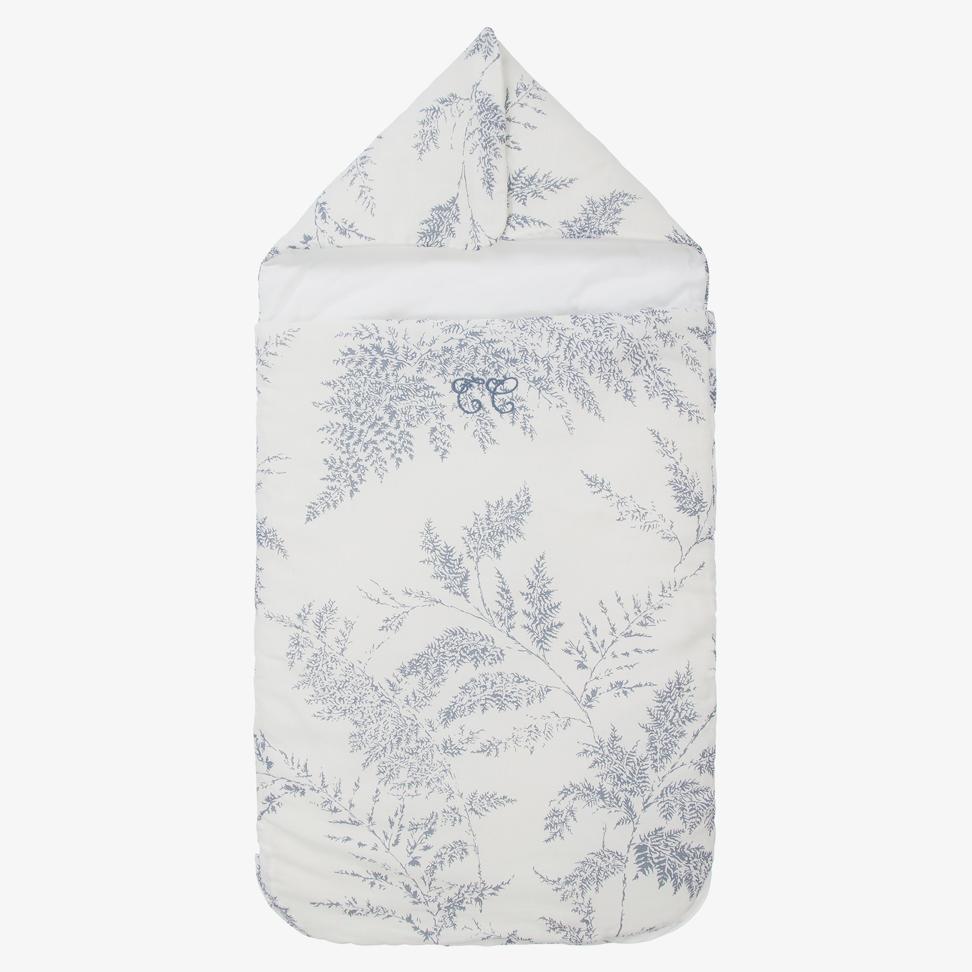 Ivory & Blue Linen Baby Nest (83cm) - View 1