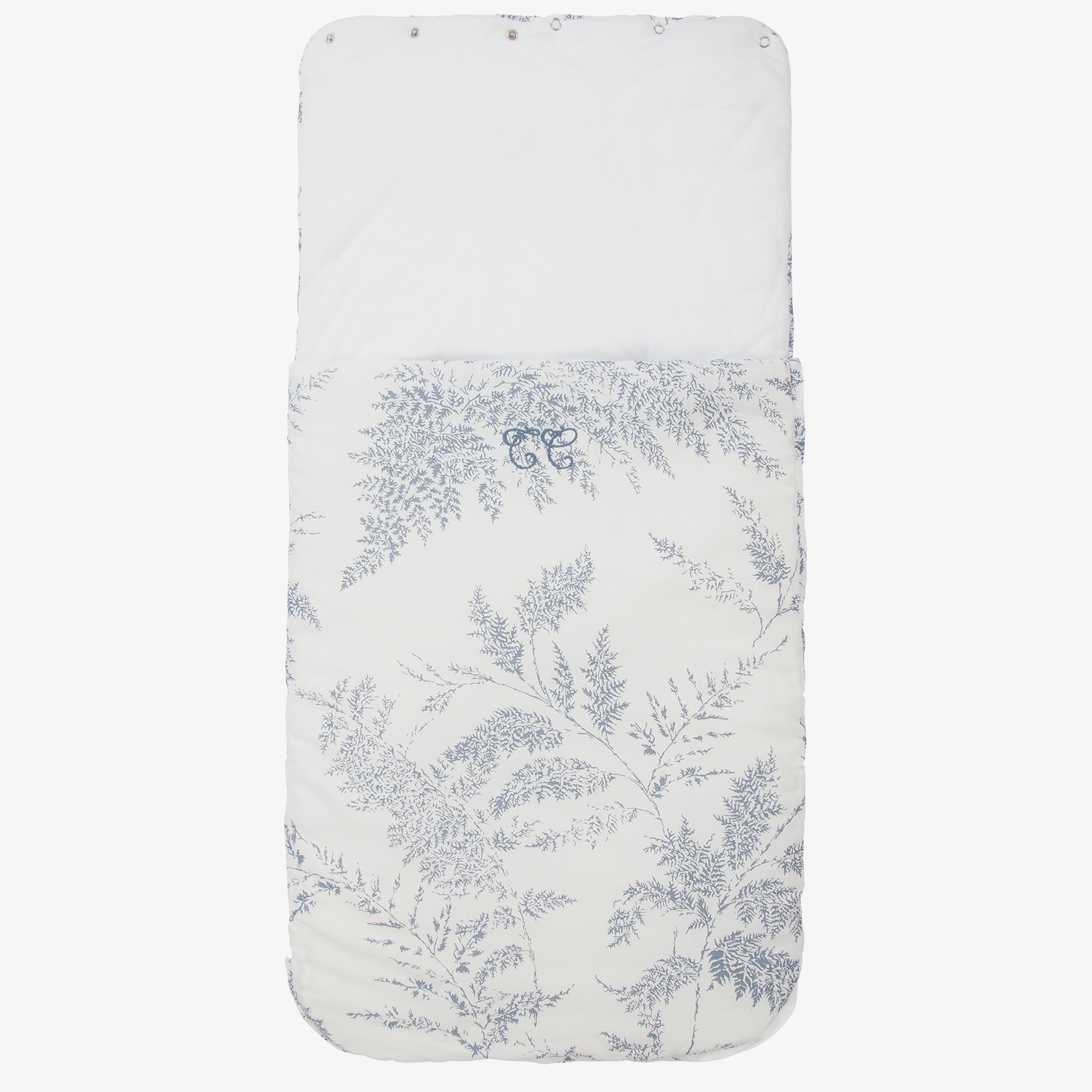 Ivory & Blue Linen Baby Nest (83cm) - View 2