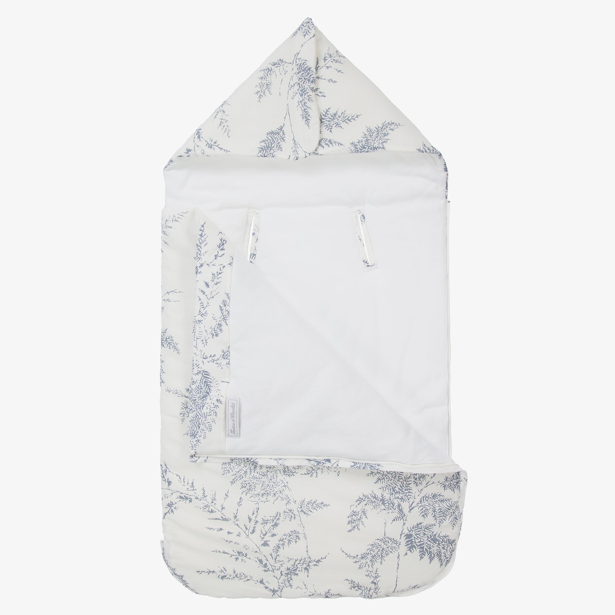 Ivory & Blue Linen Baby Nest (83cm) - View 3