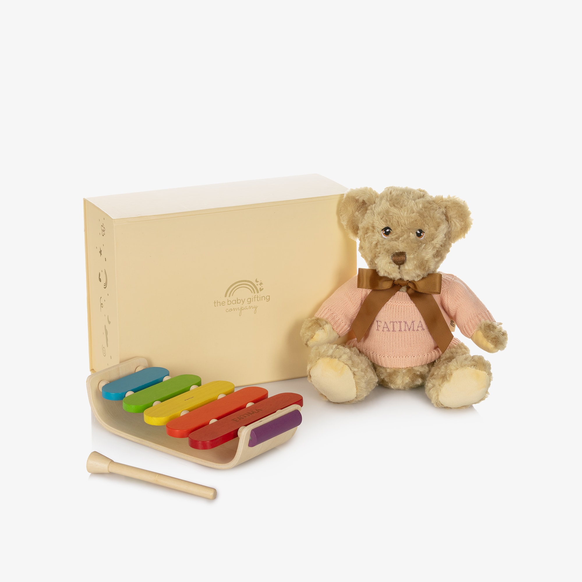 Ivory Personalised Music Baby Gift Set - View 1