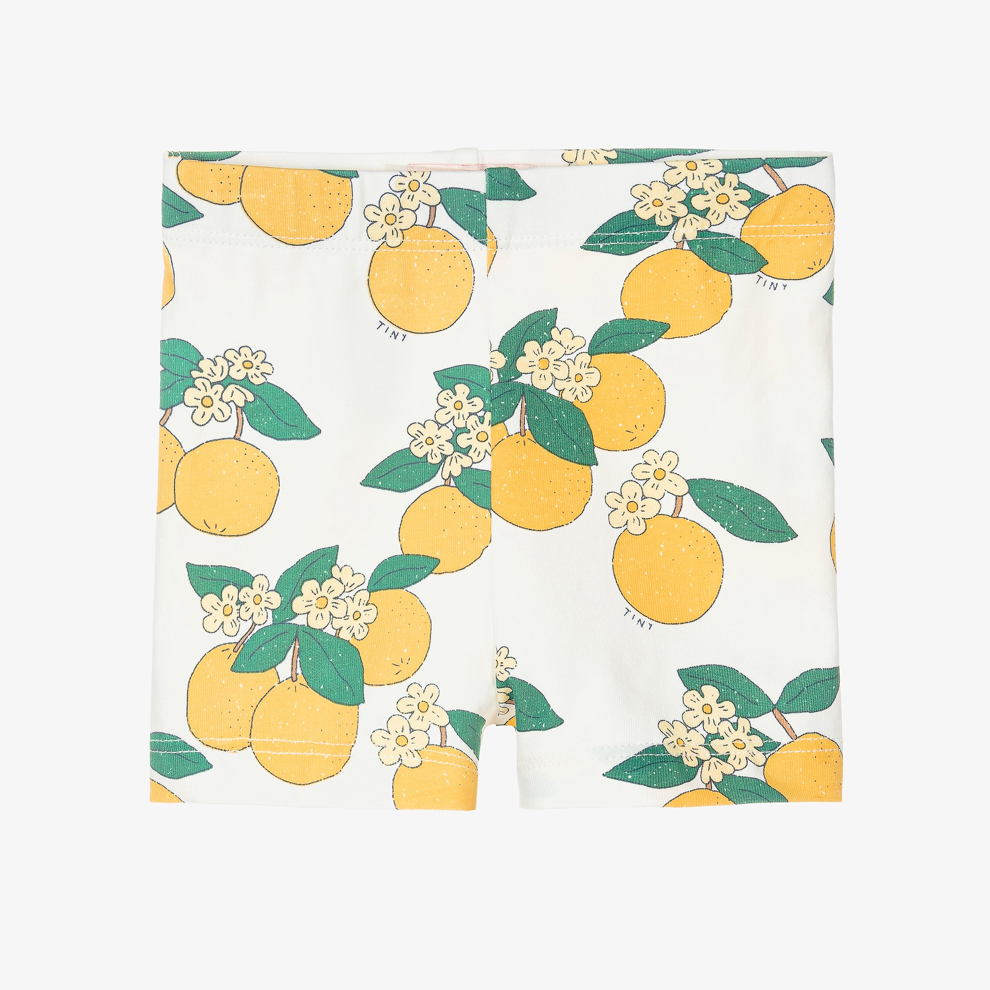 Baby Girls White Cotton Orange Print Shorts - View 1