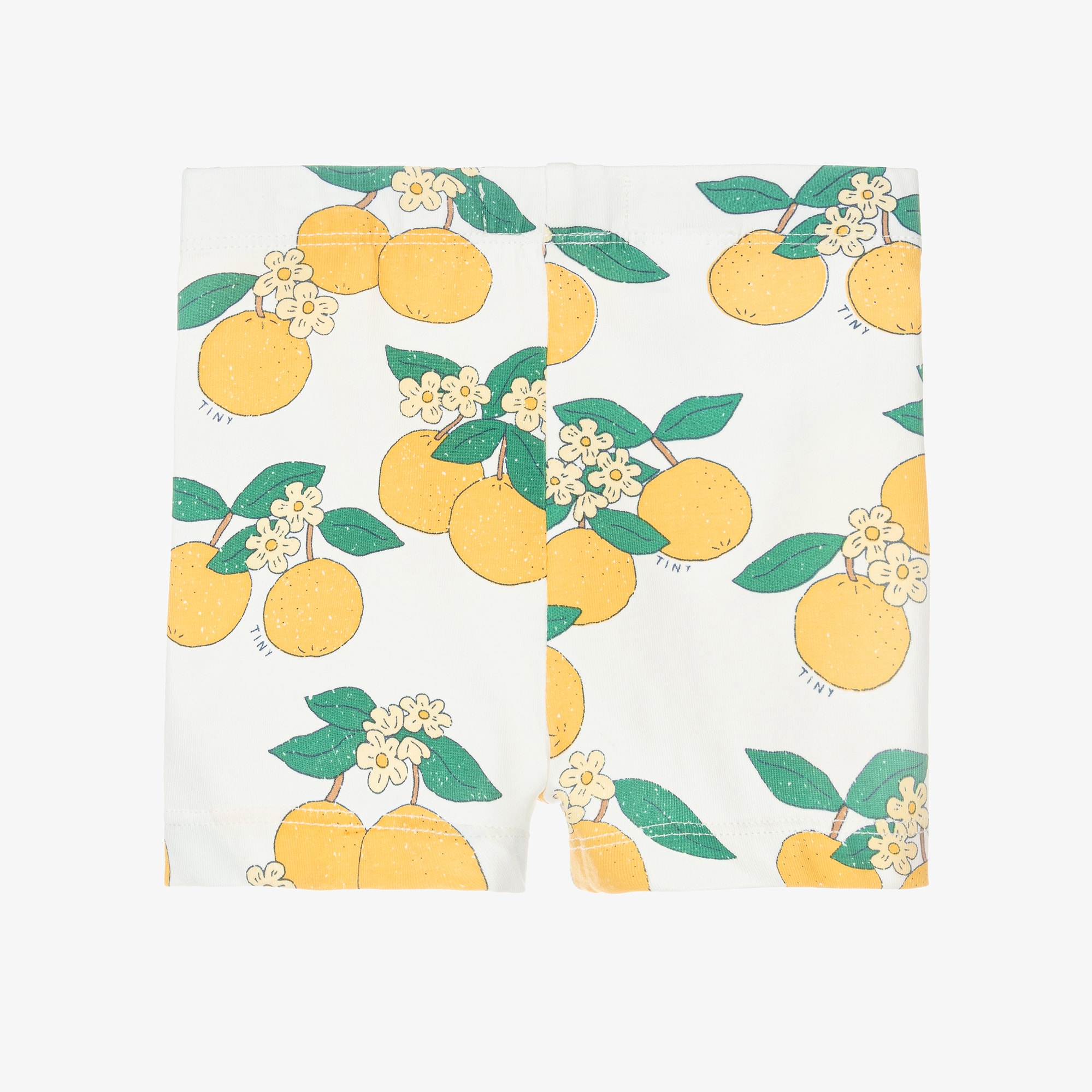 Baby Girls White Cotton Orange Print Shorts - View 2