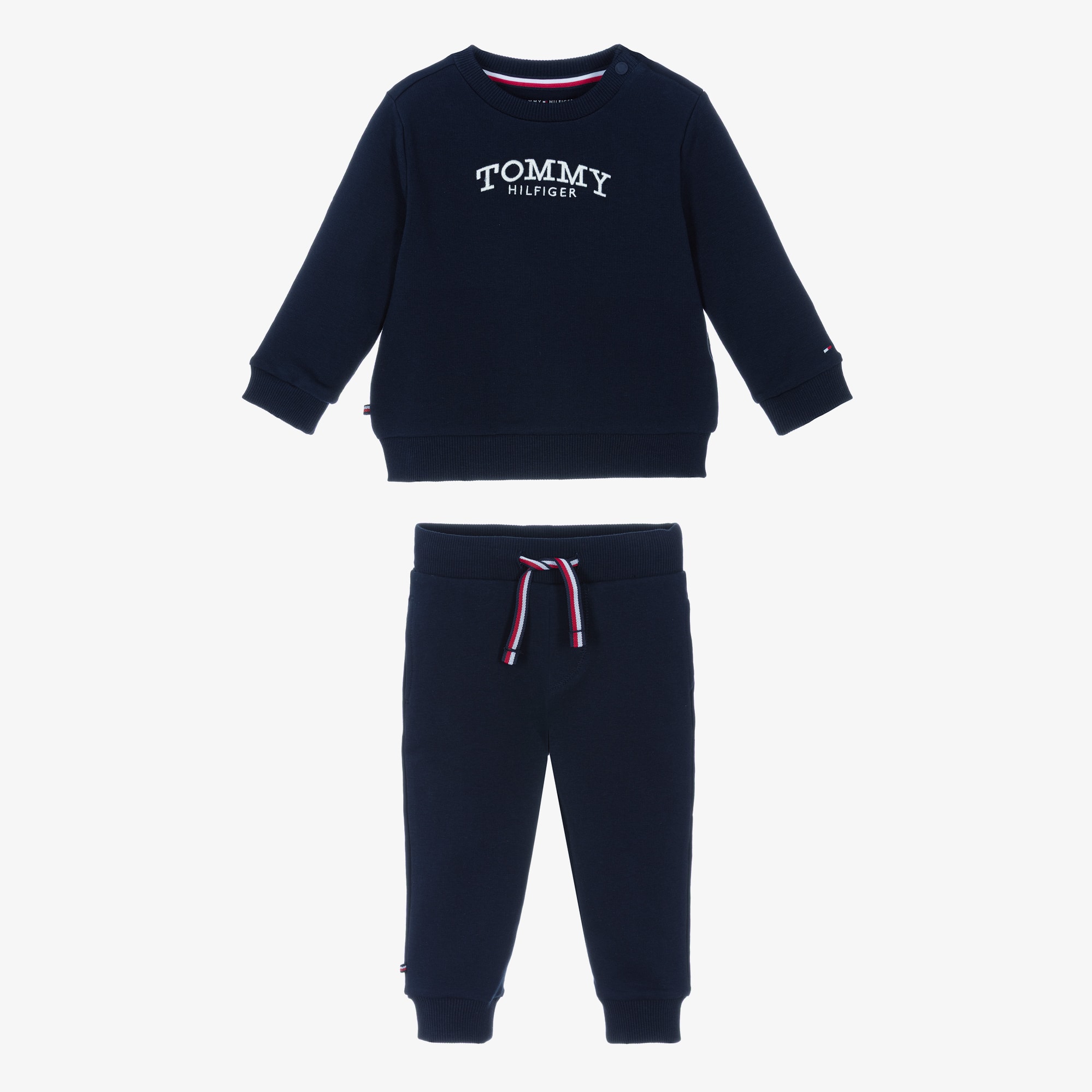Aqua Blue Cotton Embroidered Logo Tracksuit - View 2