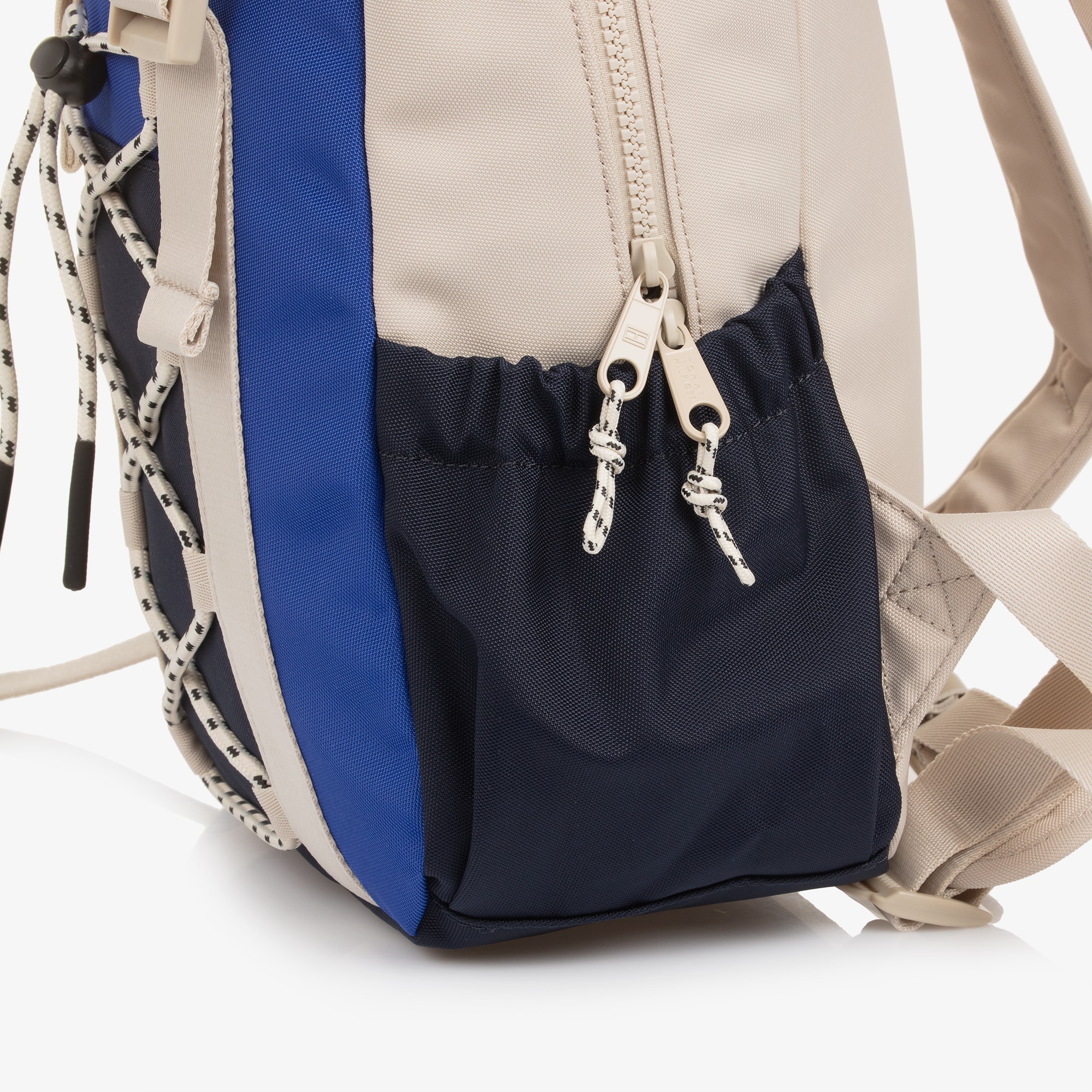 Beige & Blue Colourblock Backpack (38cm) - View 6