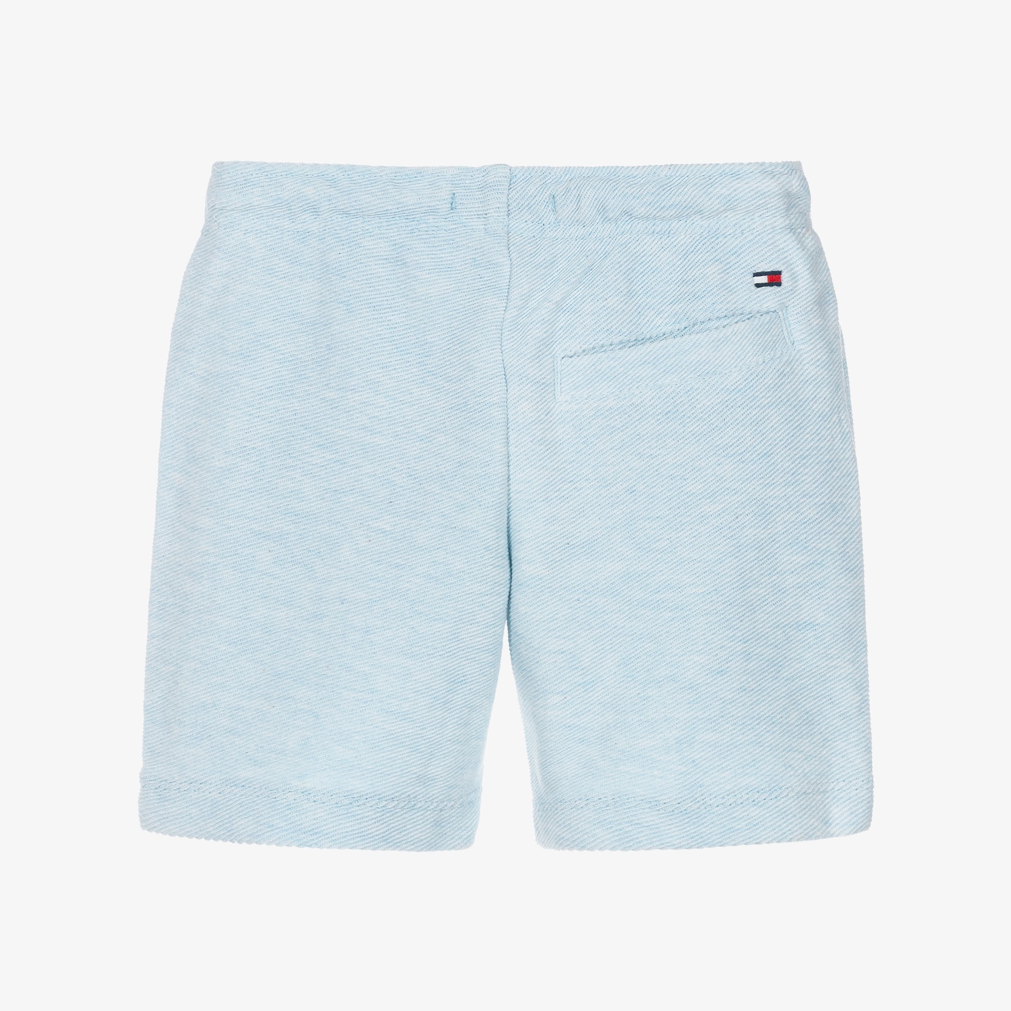 Boys Pale Blue Ribbed Jersey Shorts - View 2