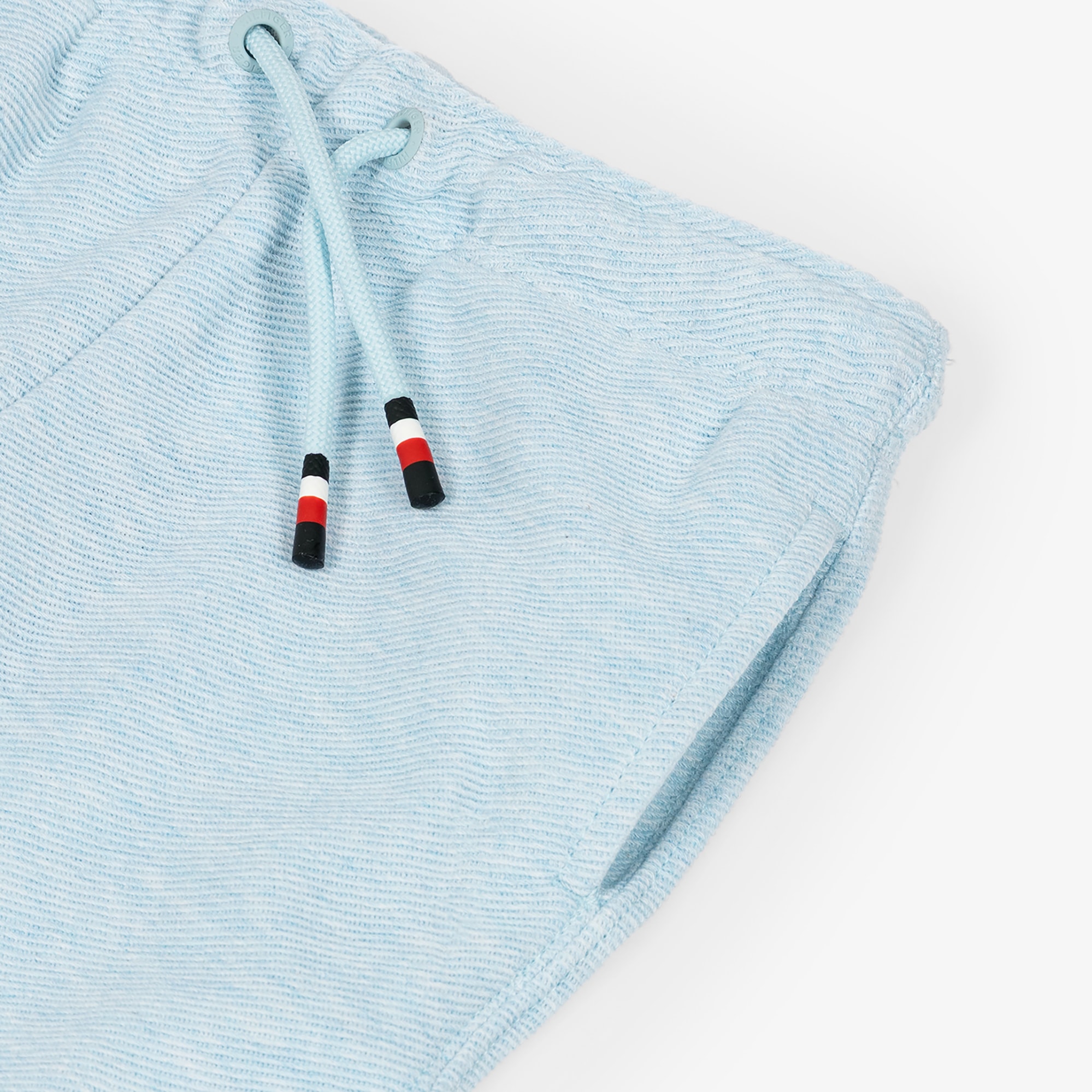 Boys Pale Blue Ribbed Jersey Shorts - View 3