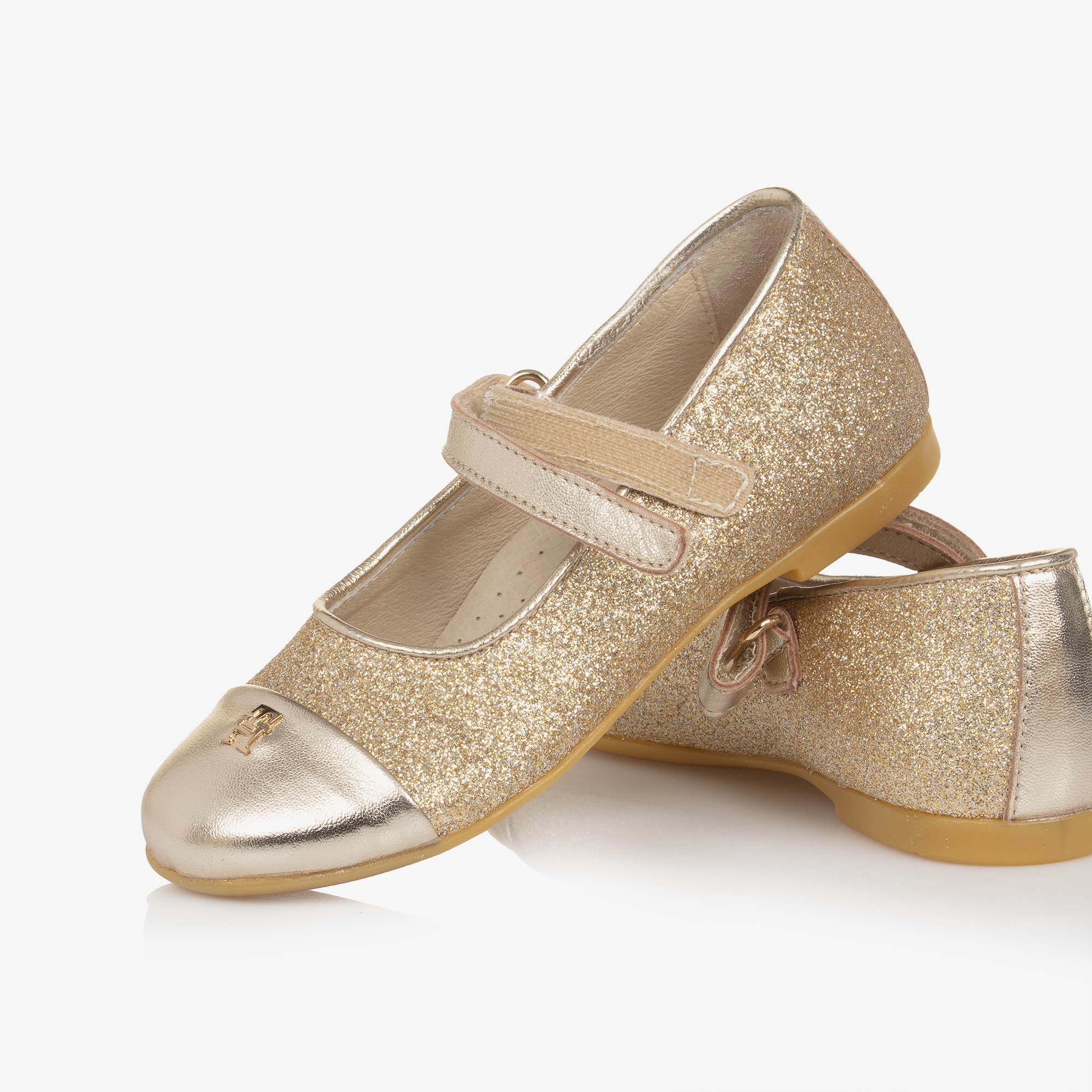Girls Glittery Gold Leather Shoes - View 5
