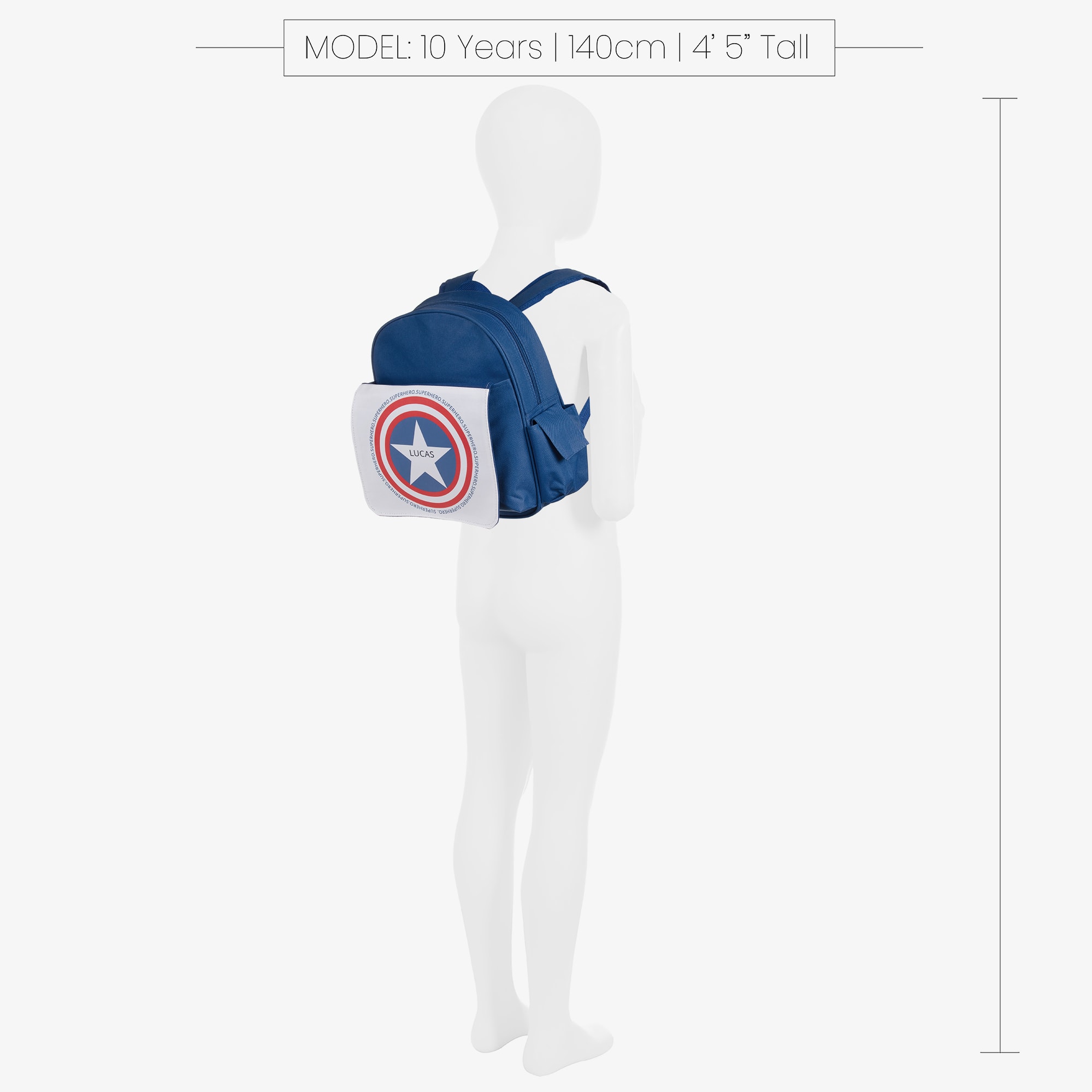 Blue Personalised Superhero Backpack (31cm) - View 2