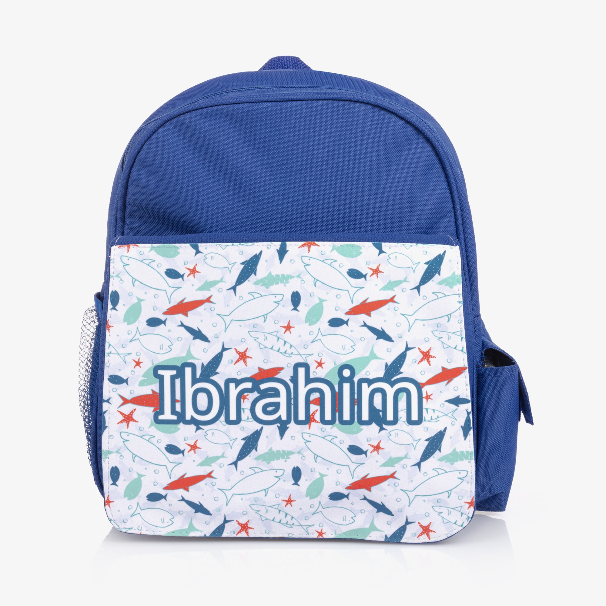 Boys Blue Personalised Shark Backpack (30cm) - View 1