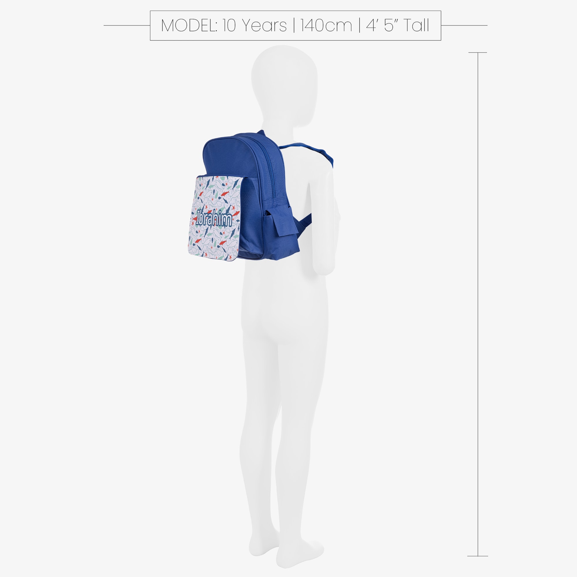Boys Blue Personalised Shark Backpack (30cm) - View 2