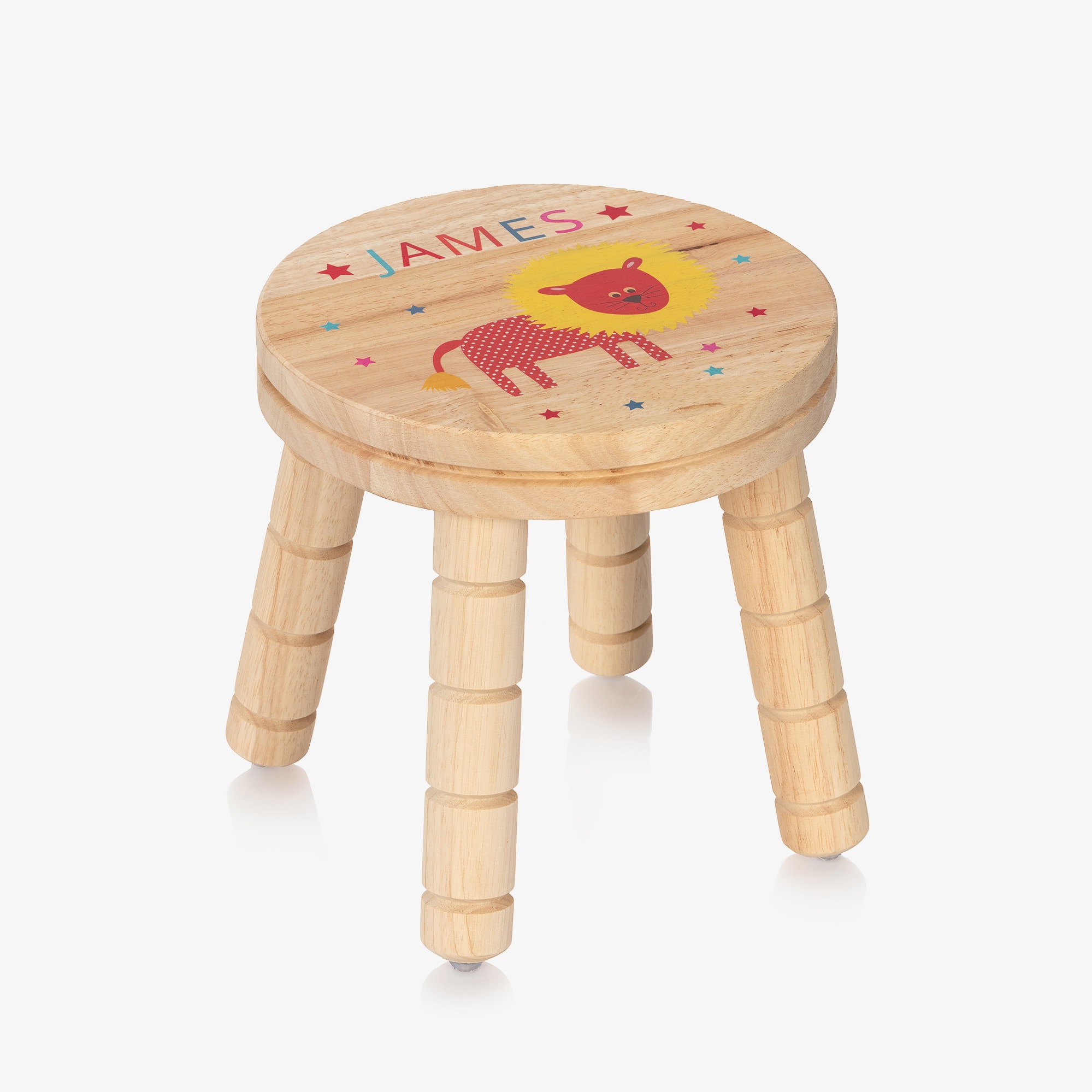 Personalised Wooden Lion Stool - View 1