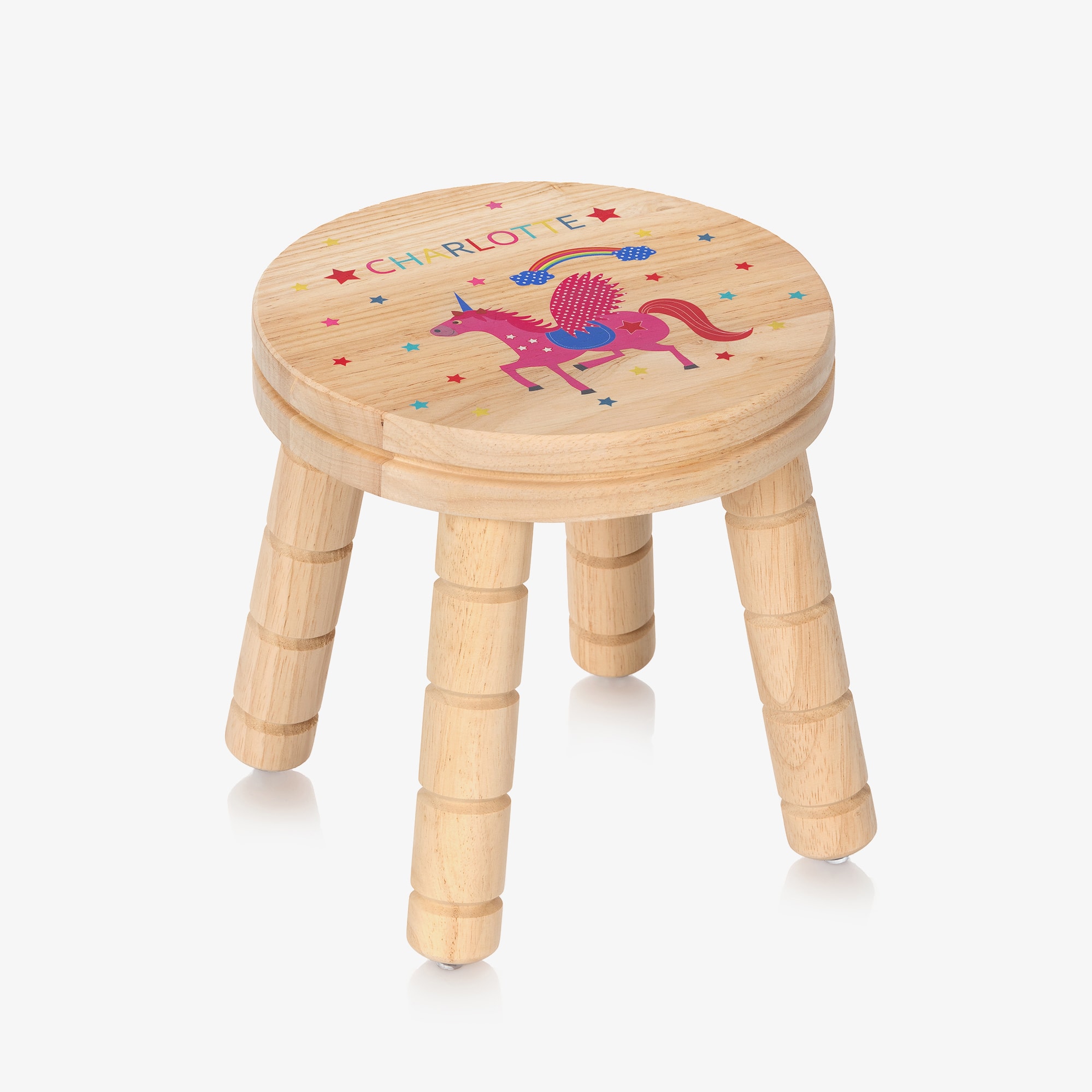 Personalised Wooden Unicorn Stool - View 1