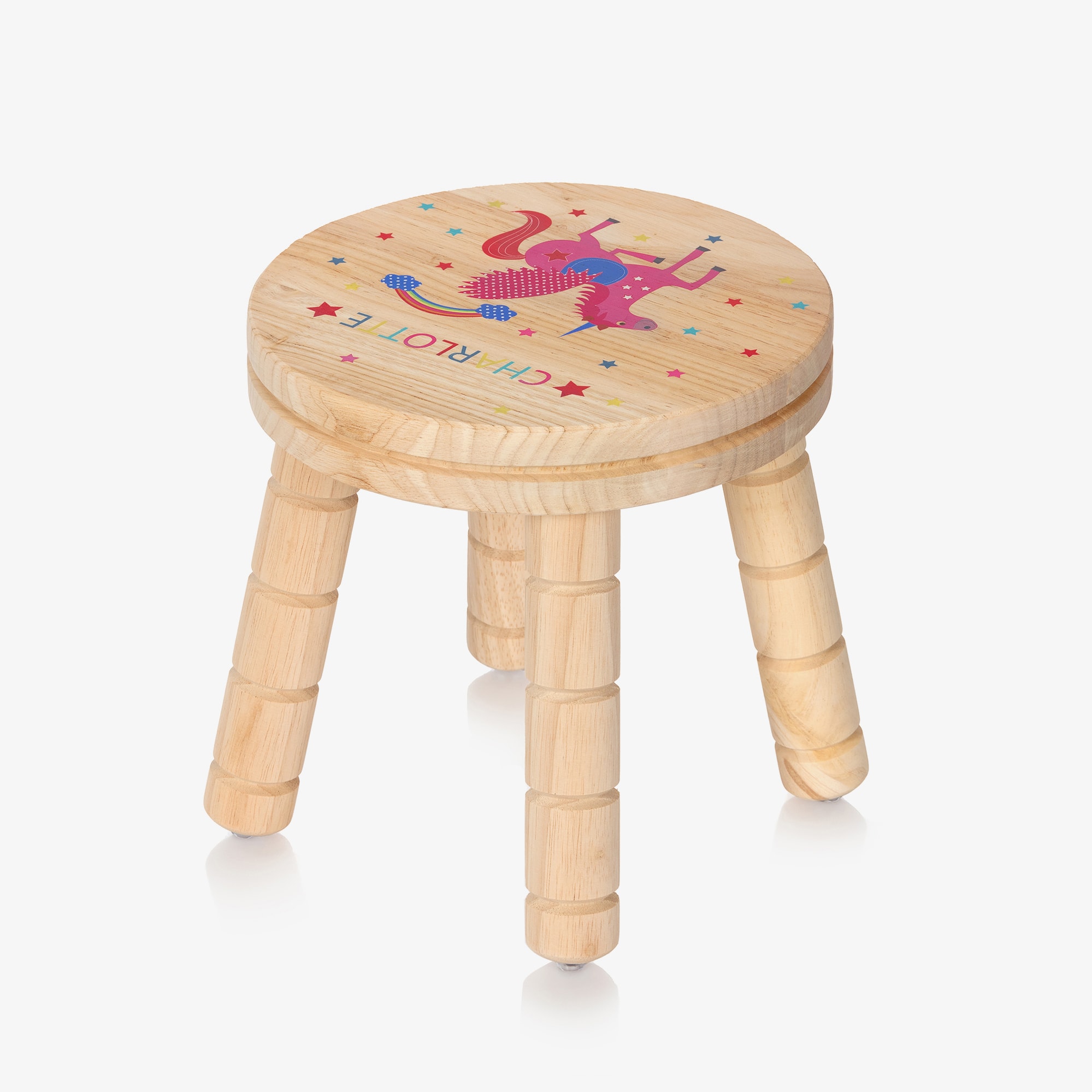 Personalised Wooden Unicorn Stool - View 3