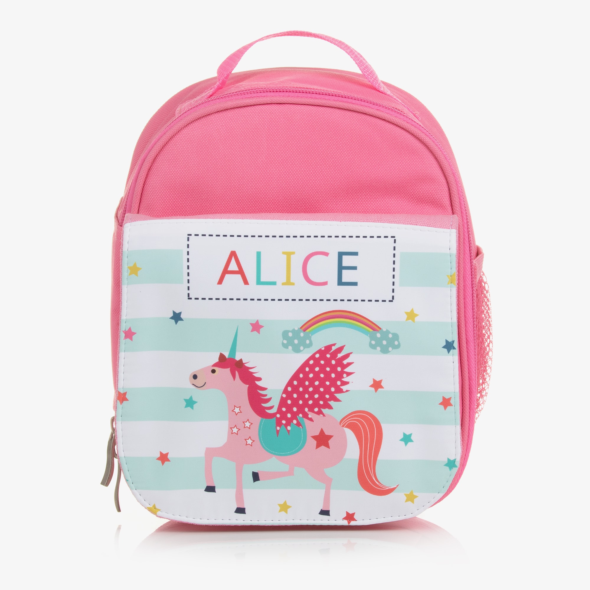 Pink Personalised Unicorn Lunch Bag (24cm) - View 1