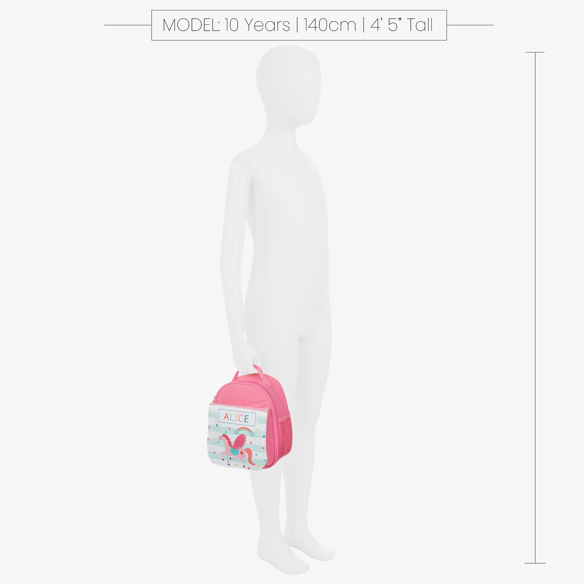 Pink Personalised Unicorn Lunch Bag (24cm) - View 2