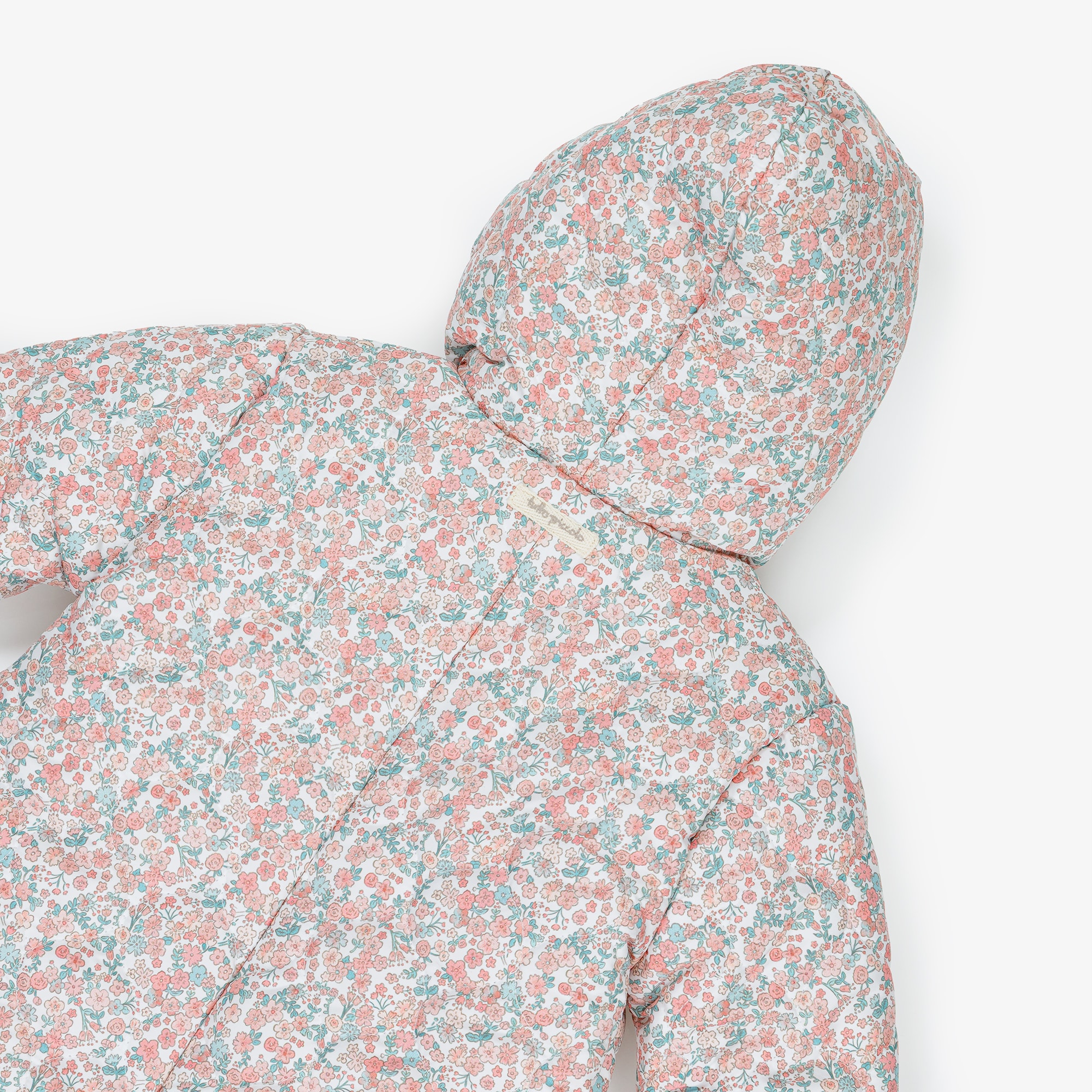 Baby Girls Pink Floral Quilted Snowsuit - View 5