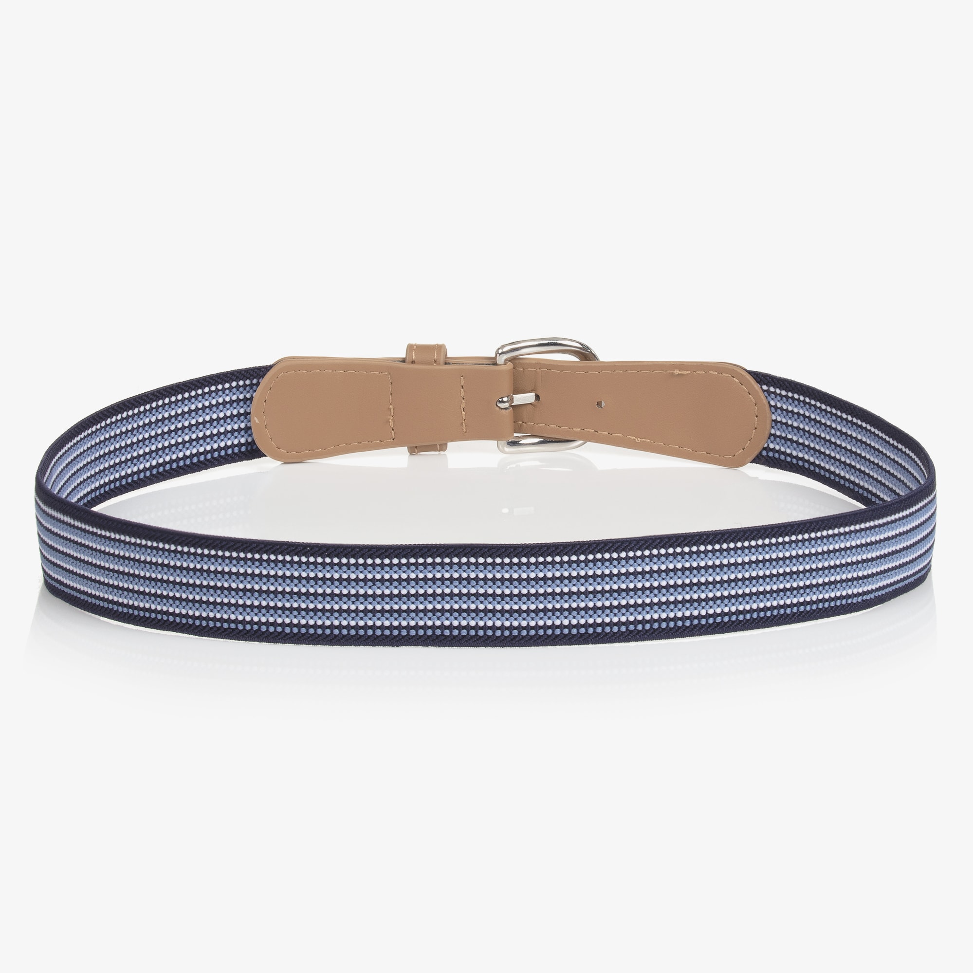 Boys Blue Striped Elasticated Belt - View 3