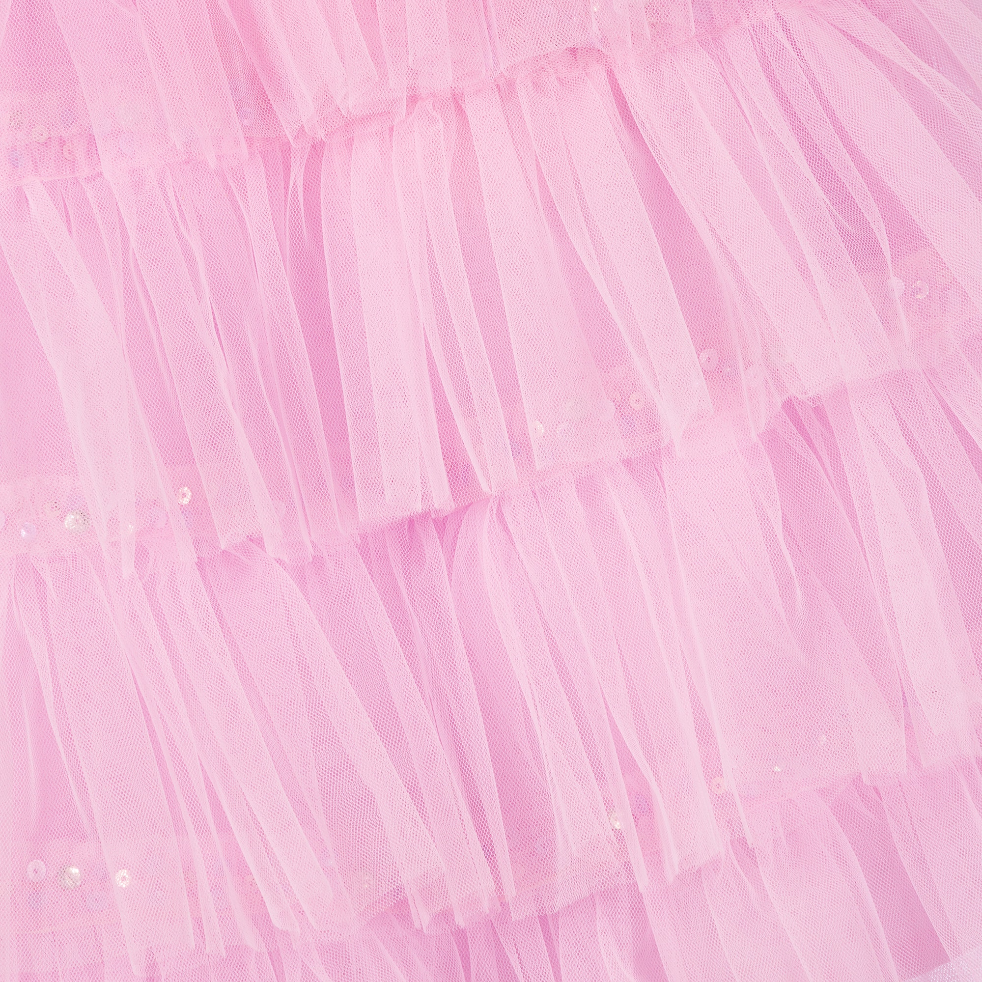 Baby Girls Lilac Pink Tulle Dress with Sequins - View 4