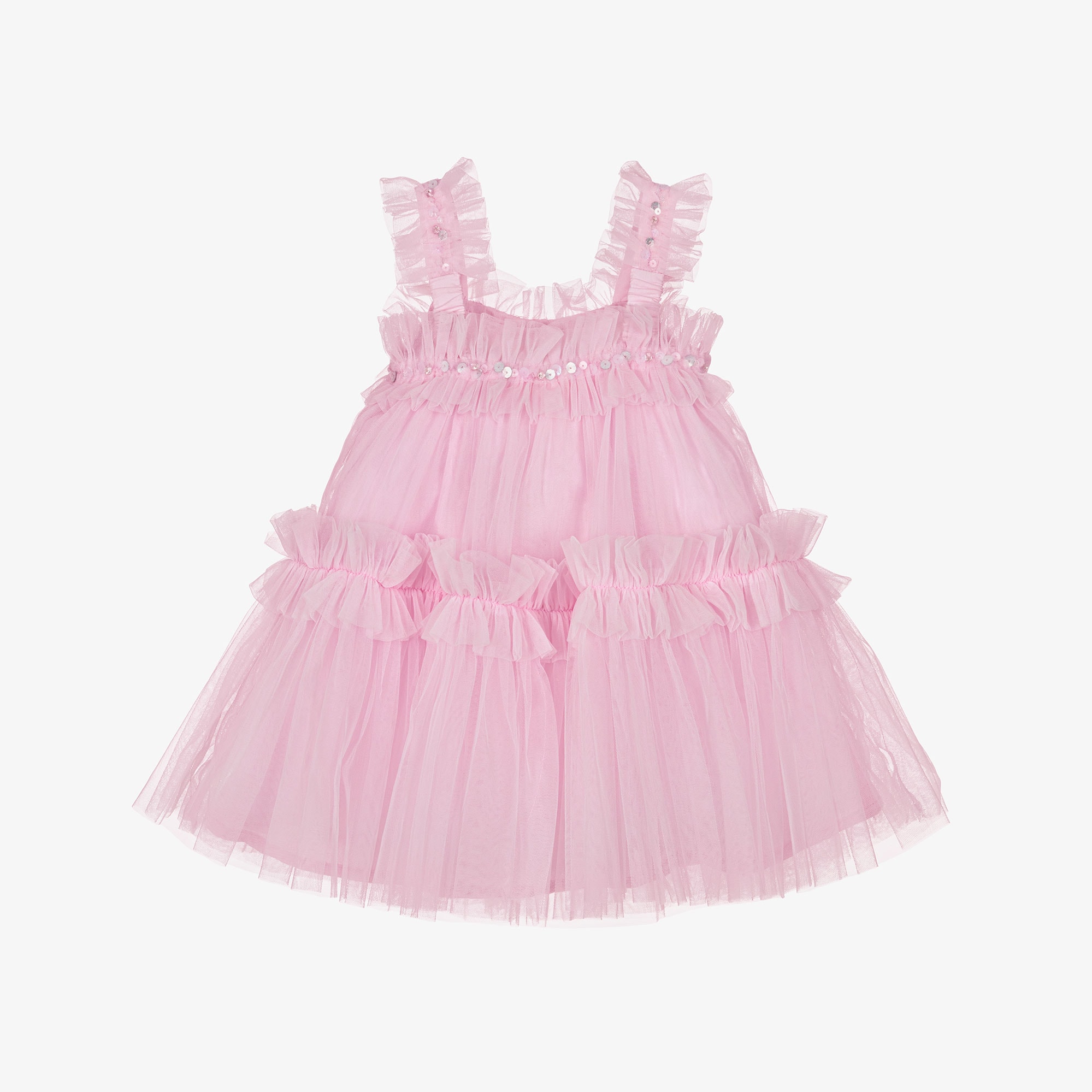 Baby Girls Pink Sleeveless Tulle Dress - View 3