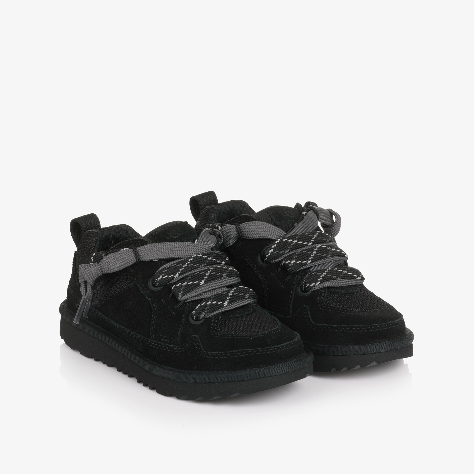 Black Suede Leather Lo Lowmel Trainers - View 1