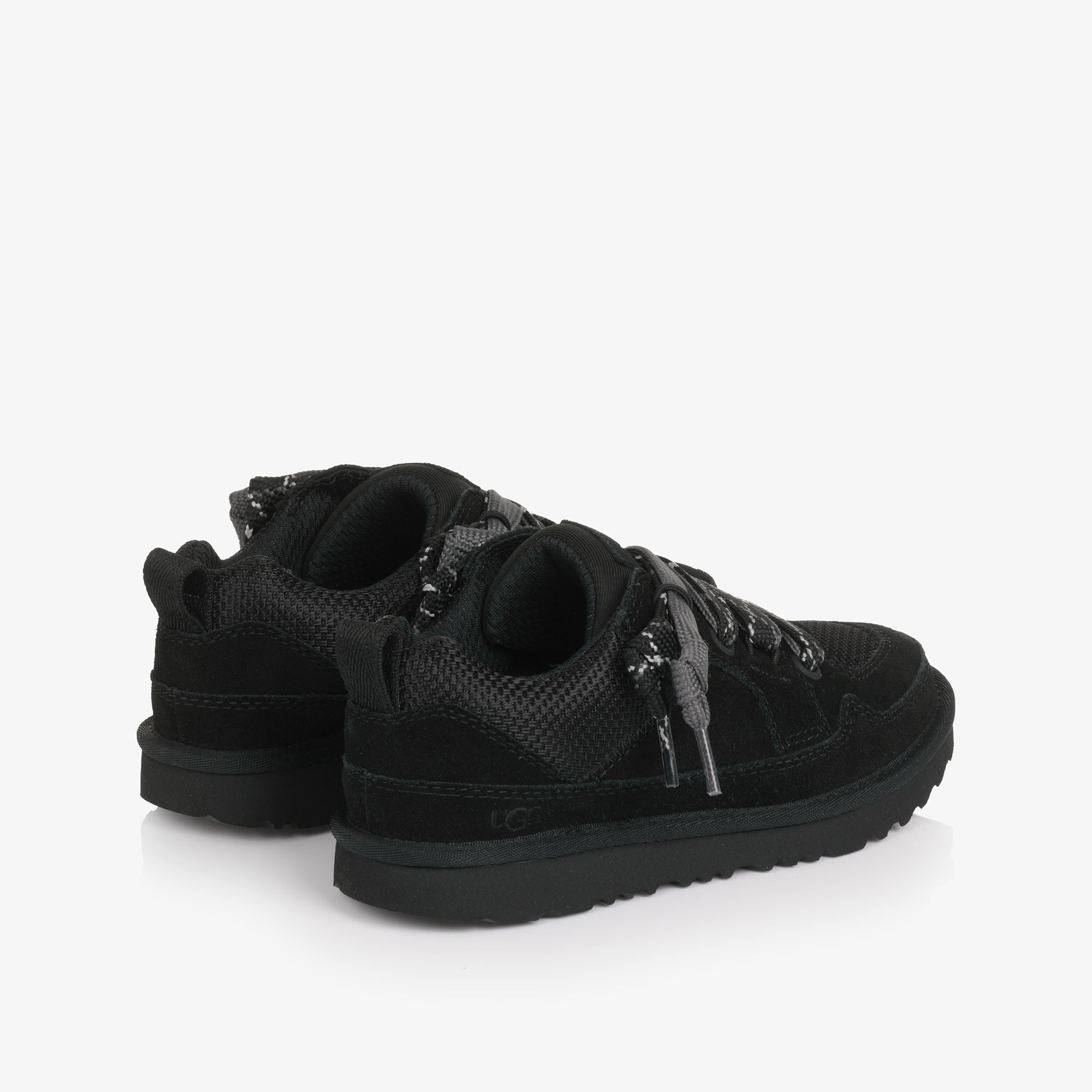 Black Suede Leather Lo Lowmel Trainers - View 2