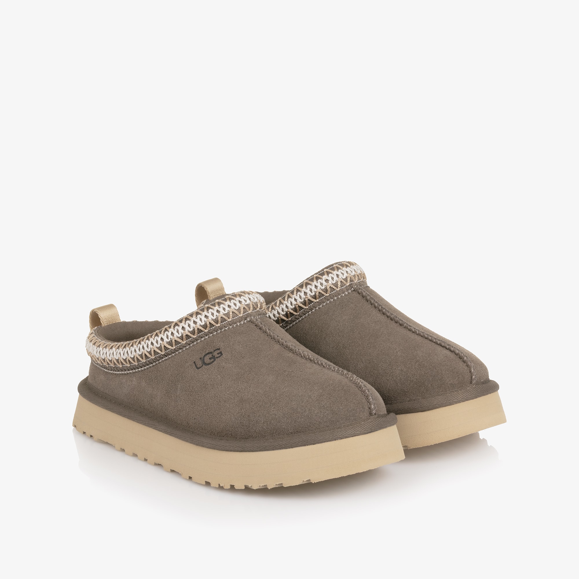 Grey Suede Leather Tazz Mules - View 1