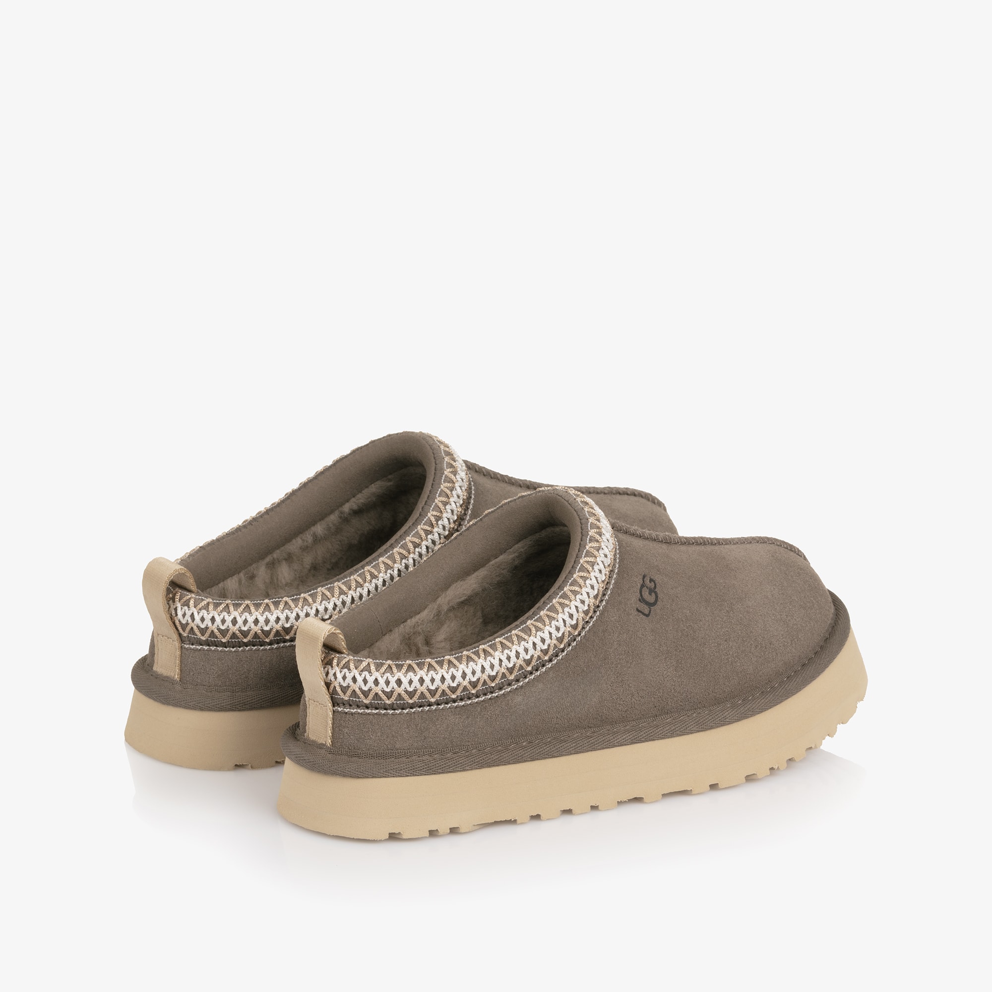 Grey Suede Leather Tazz Mules - View 2