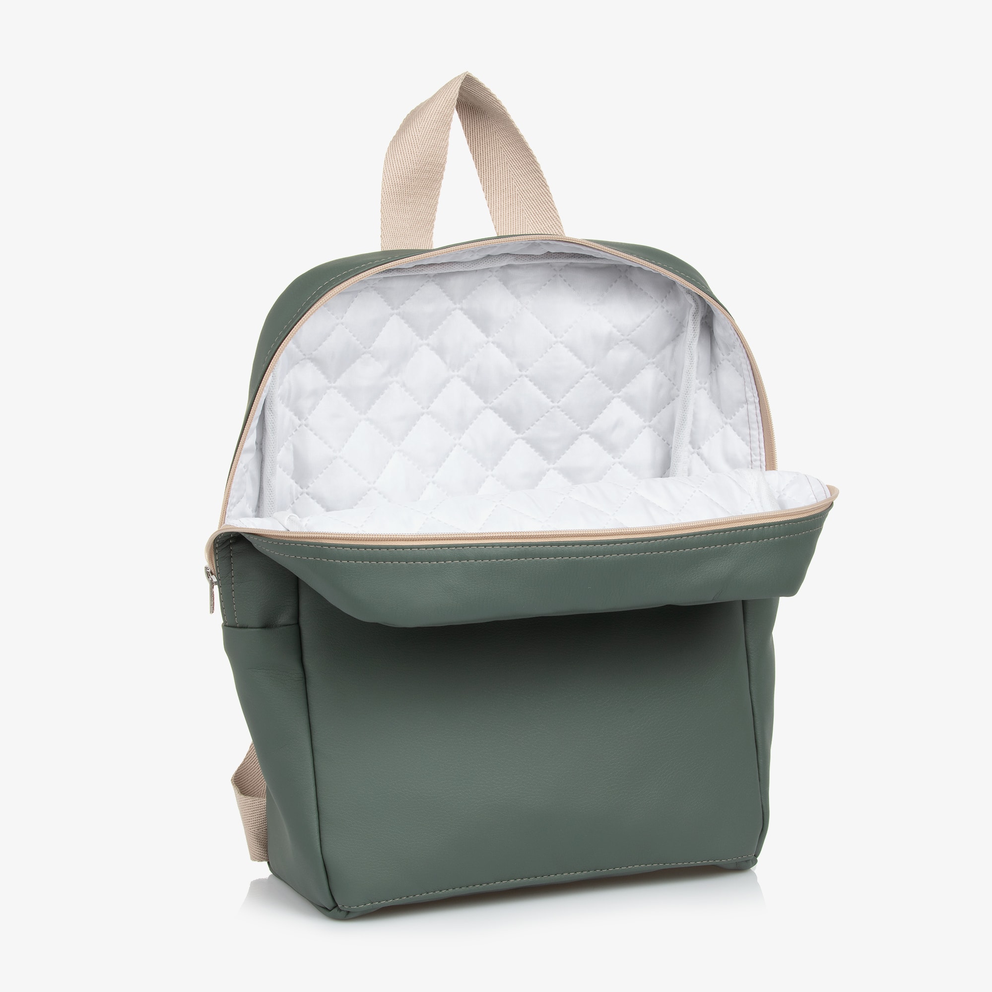 Green Faux Leather Changing Backpack (37cm) - View 5