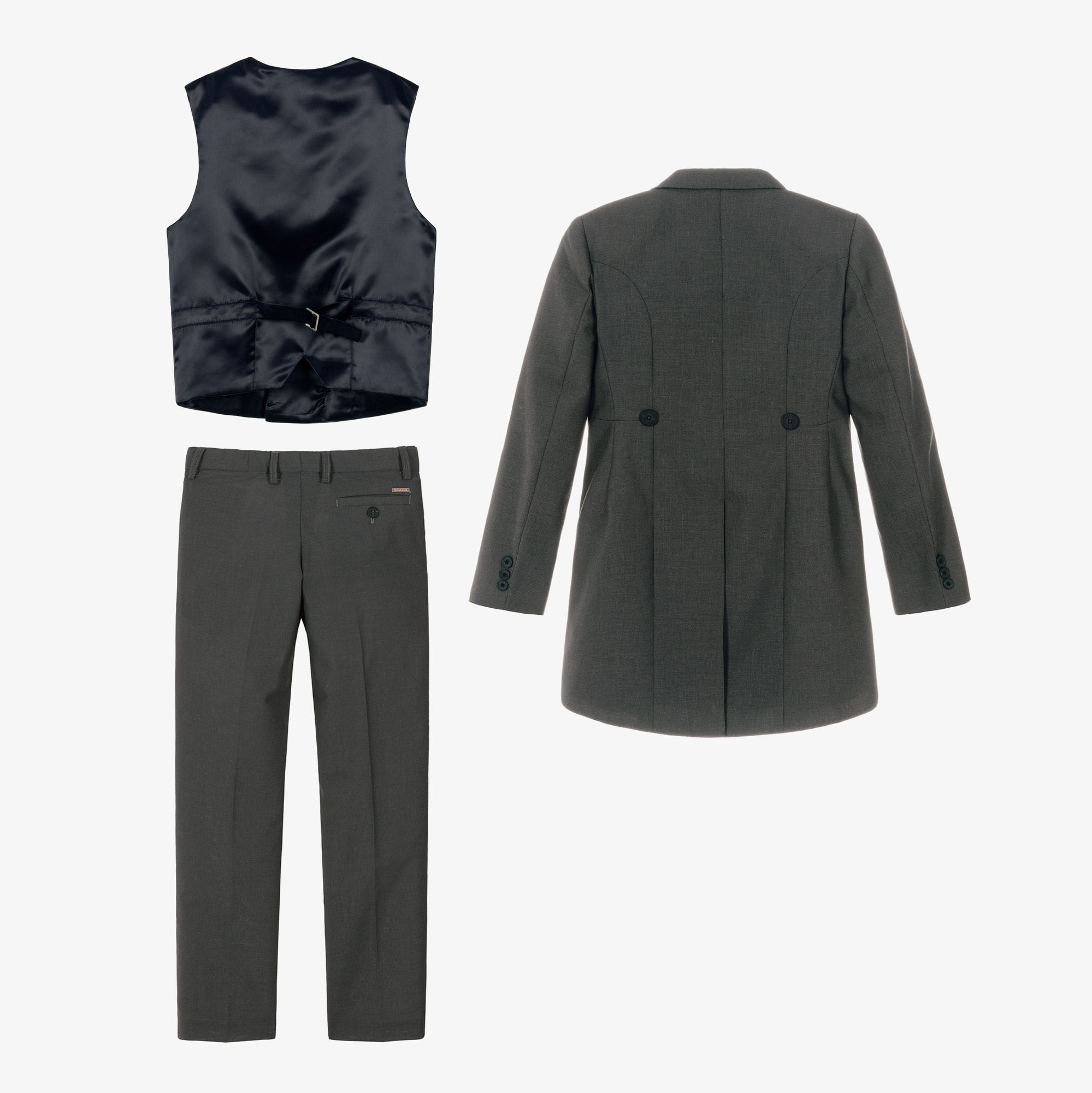 Boys Grey Tailcoat Suit - View 4
