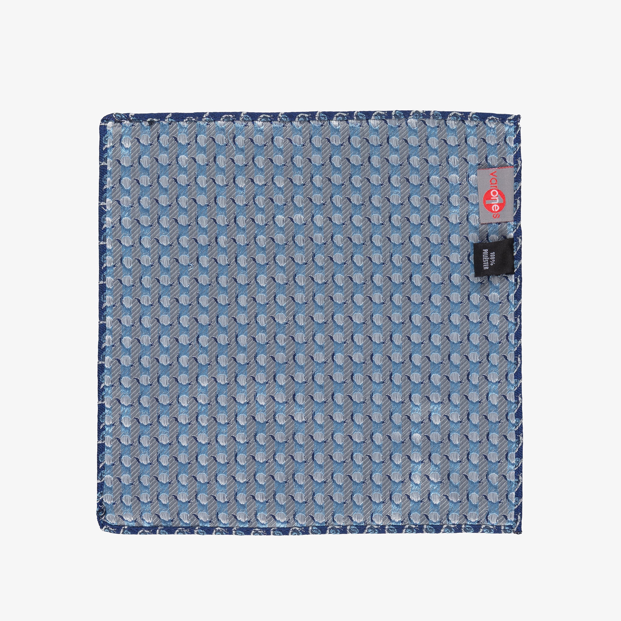 Boys Navy Blue Check Pattern Pocket Square - View 3
