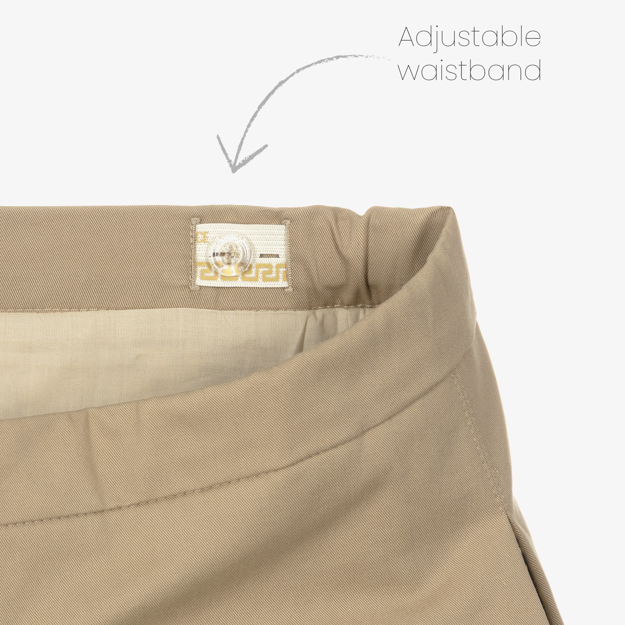 Girls Beige Pleated Skirt with Barocco Foulard Print - View 4