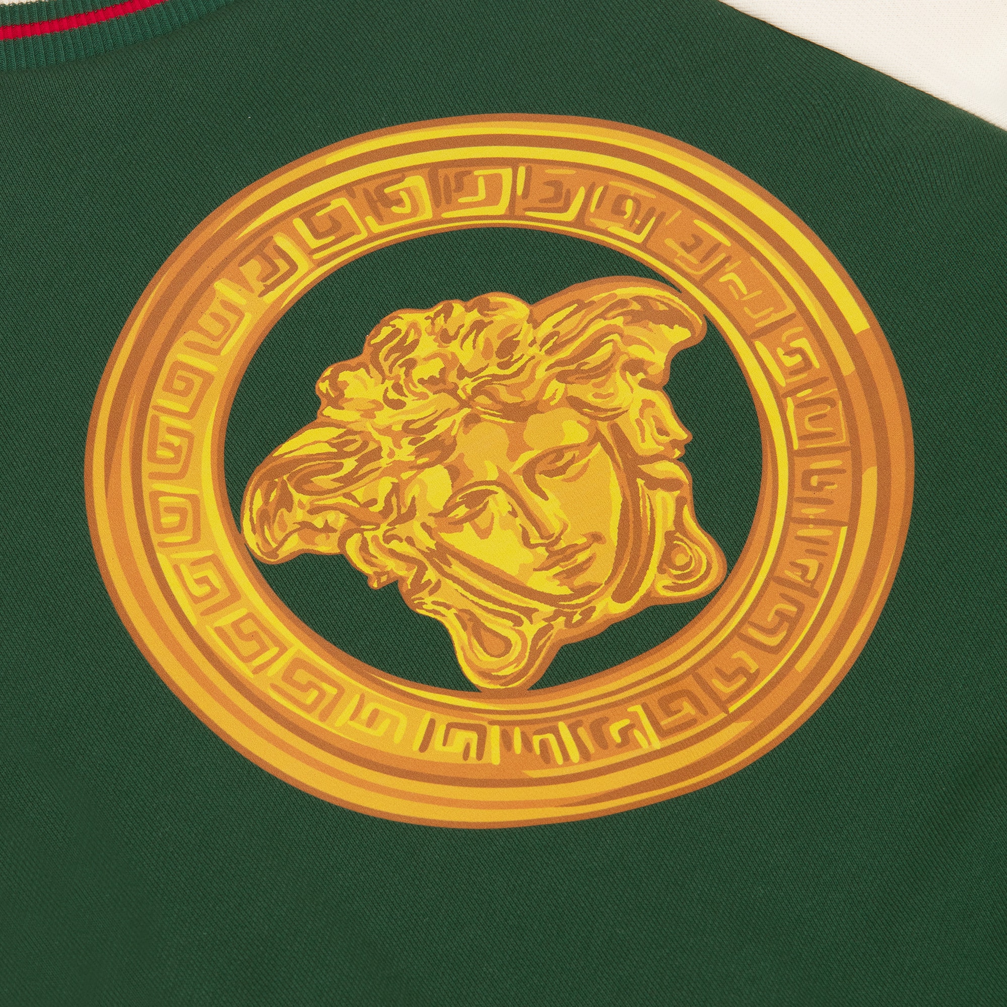 Green Cotton Jersey Varsity Jacket with Medusa Logo - View 5