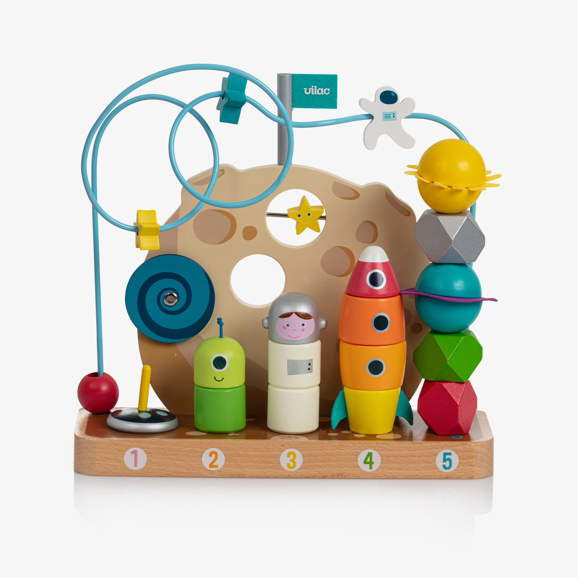 Beige Wooden Space Counting Set (27cm) - View 1