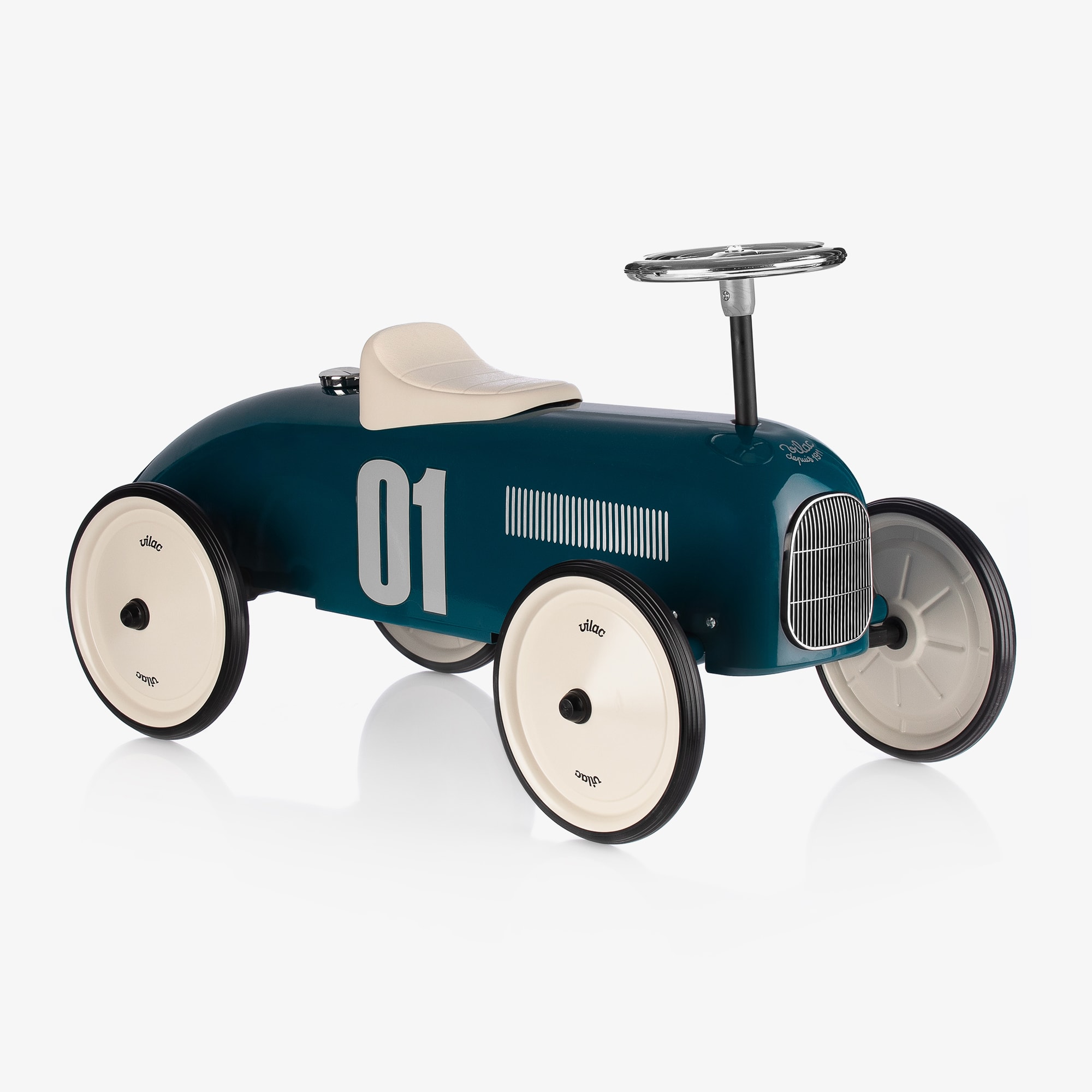 Teal Blue Ride-On Vintage Car (76cm) - View 1