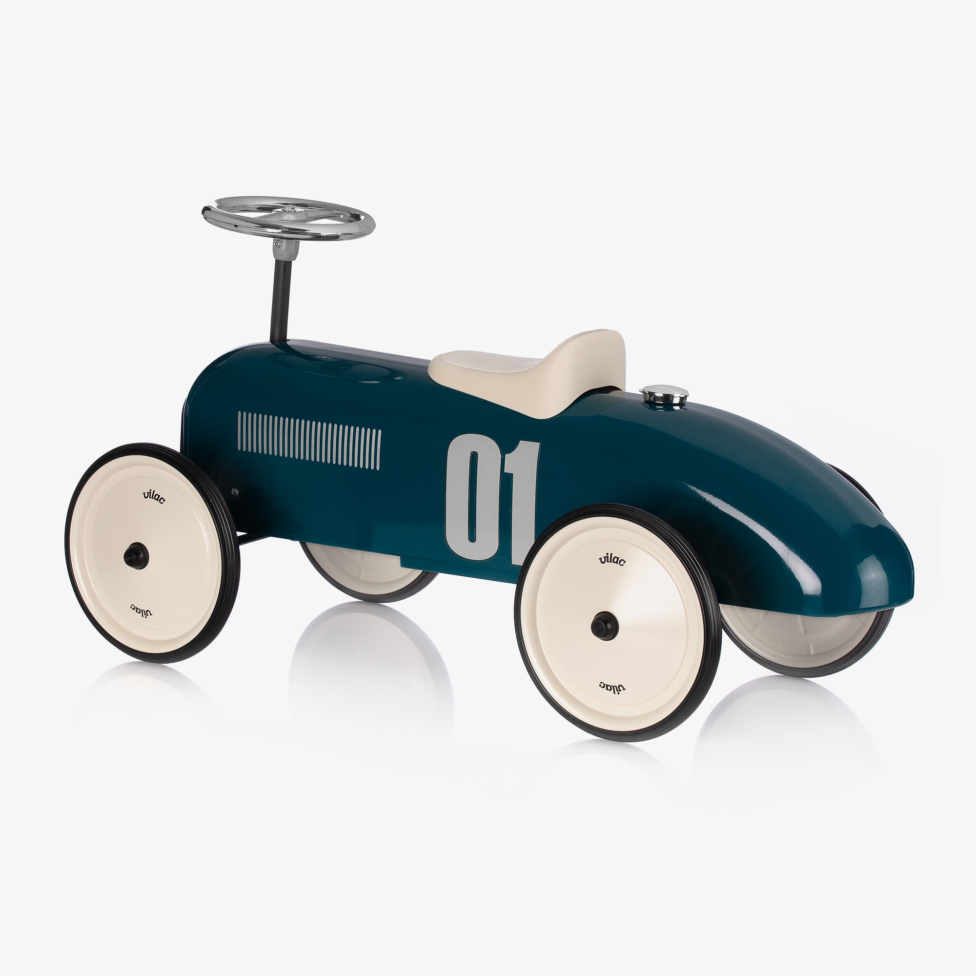 Teal Blue Ride-On Vintage Car (76cm) - View 3