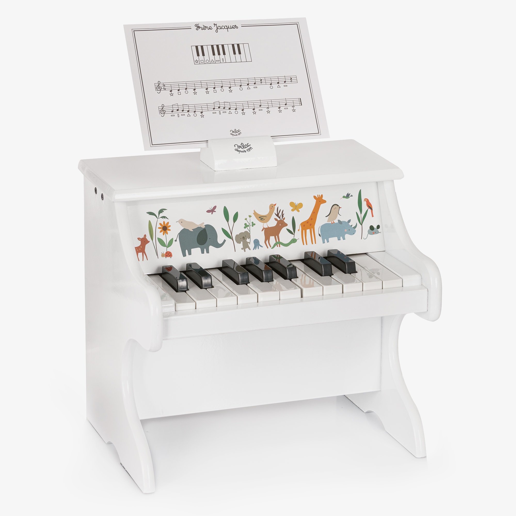 White Wooden Mini Piano (32cm) - View 1