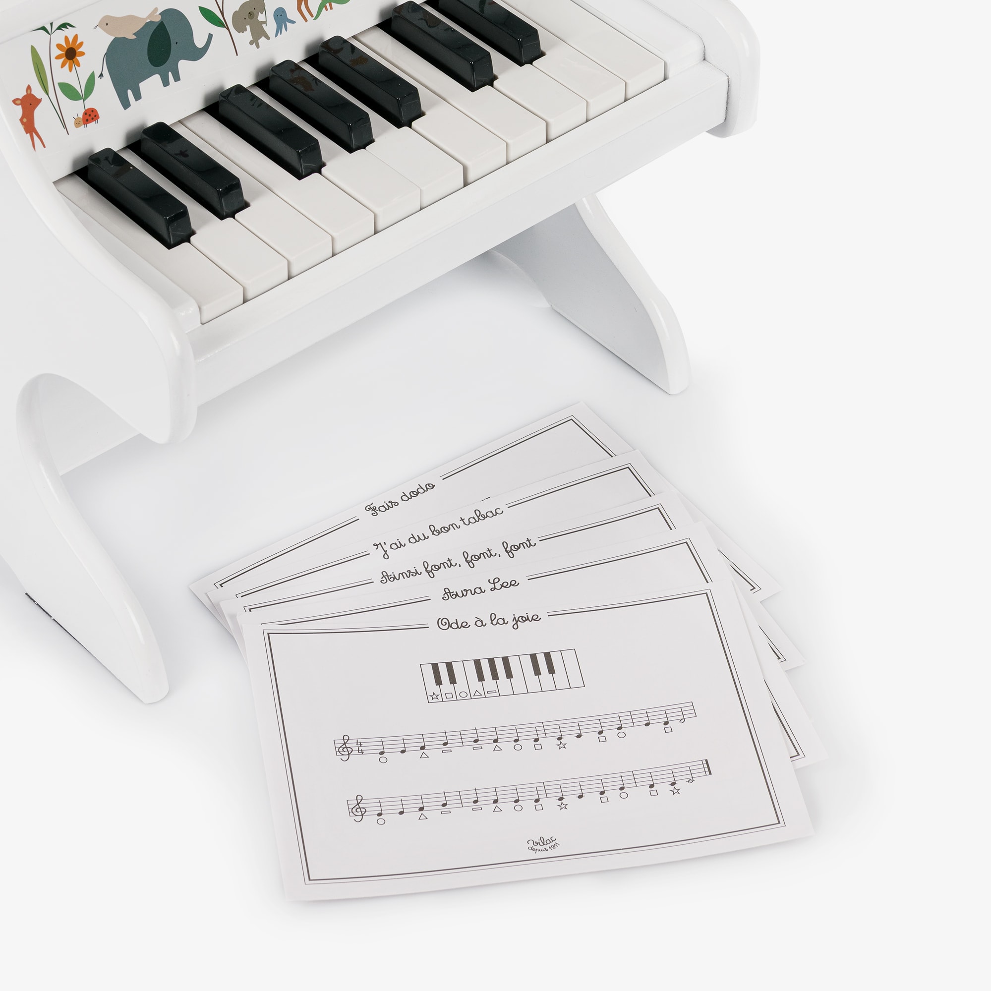White Wooden Mini Piano (32cm) - View 4