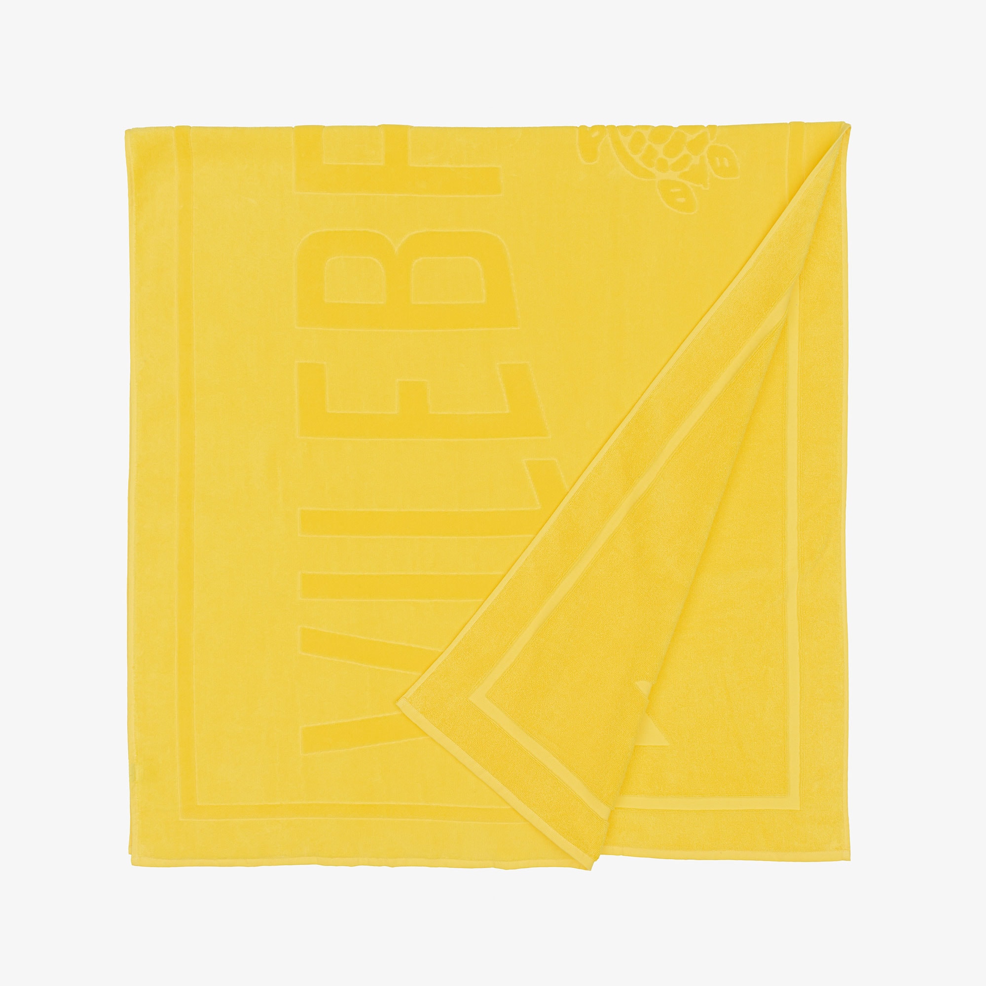 Yellow Organic Cotton Logo Jacquard Beach Towel (180cm) - View 2
