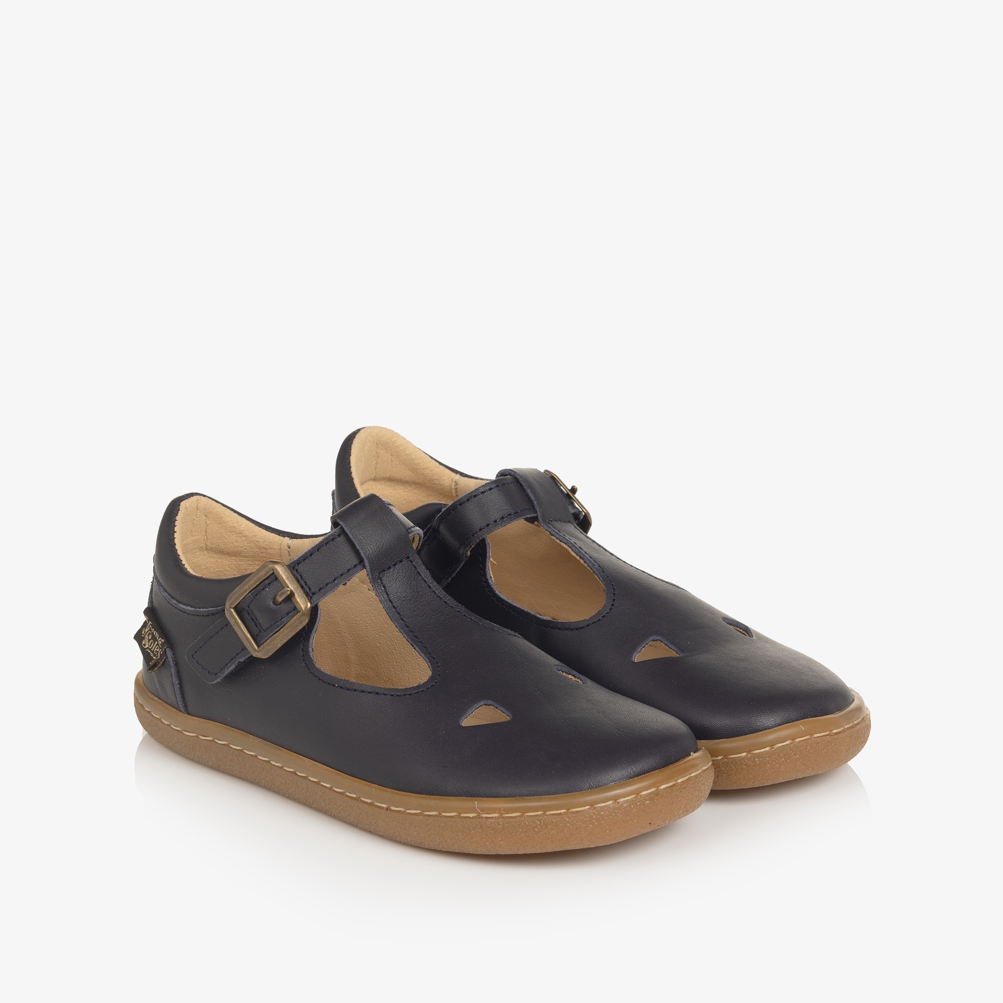 Brown Leather Darcey Barefoot T-Bar Shoes - View 1