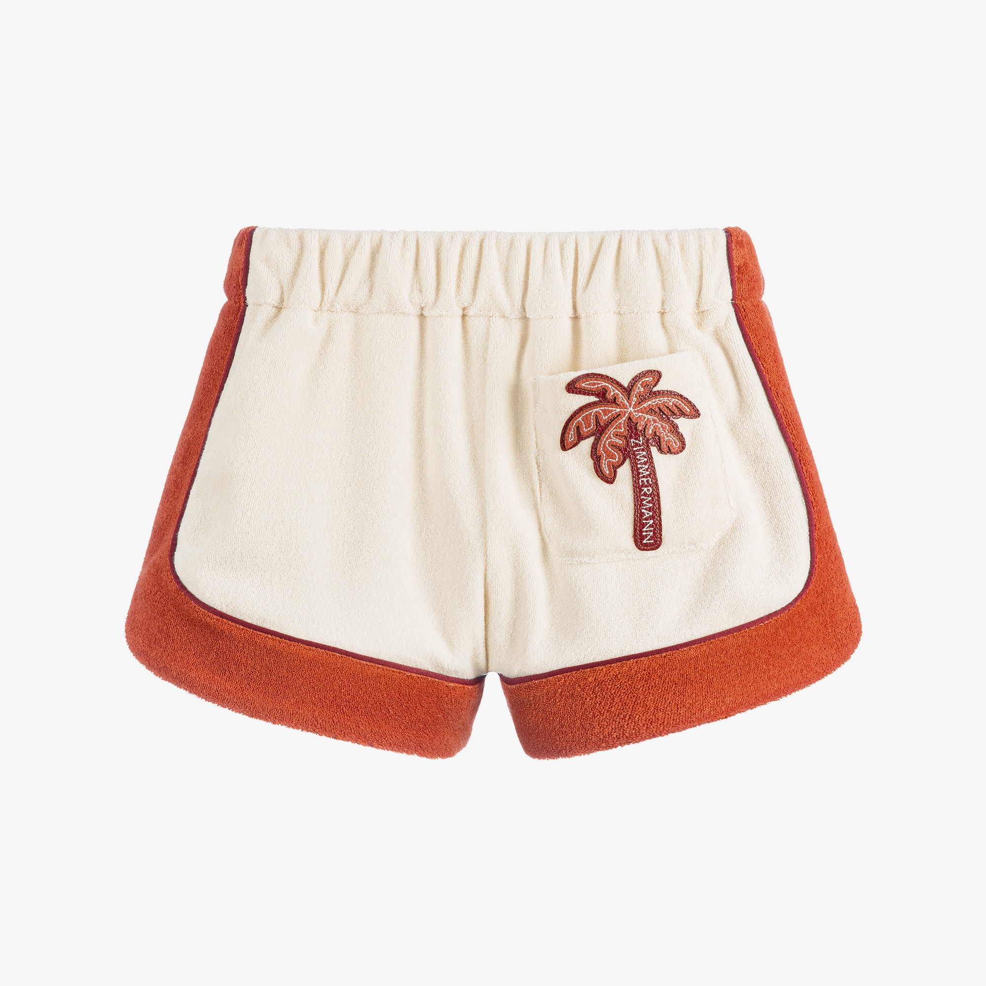 Girls Cream Towelling Shorts - View 2